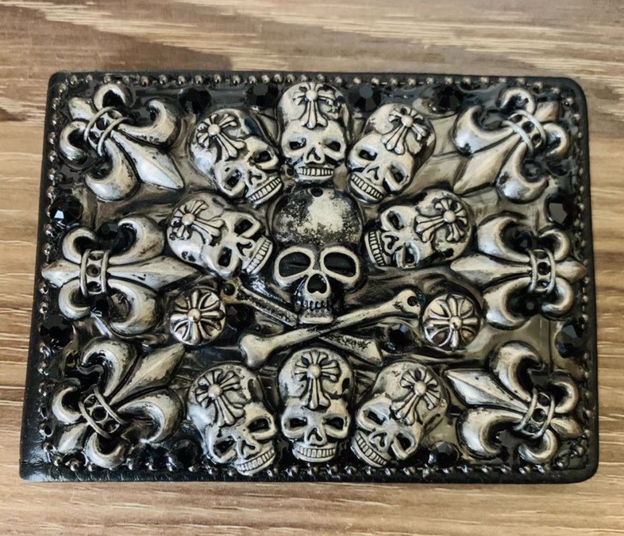 Other × Vintage Retro punk skull skeleton leather card case holder wallet Size ONE SIZE - 2 Thumbnail
