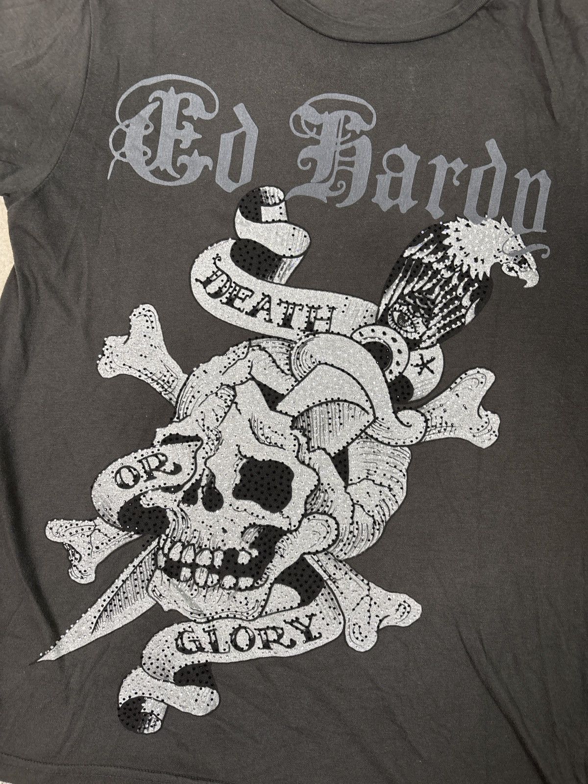 Ed Hardy ED HARDY SKULL RHINESTONE T SHIRT Size US M / EU 48-50 / 2 - 2 Thumbnail
