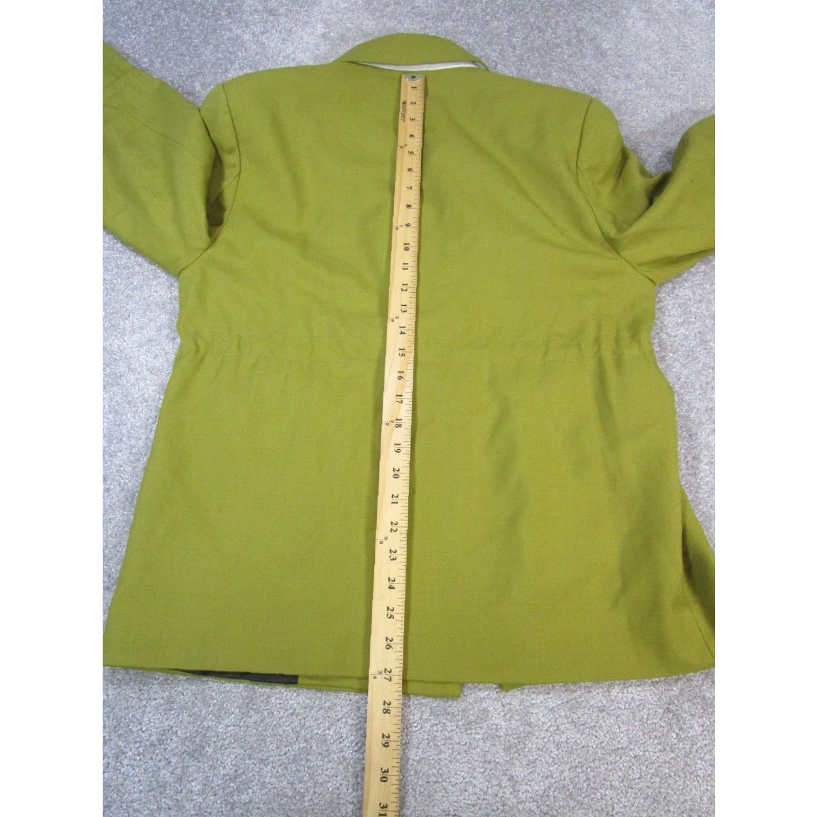 Thebe Magugu VINTAGE Thebe Magugu Wool Jacket Womens Medium Green Solid Mid-Length Long Sleeve Button Closure Fall Womens Size M / US 6-8 / IT 42-44 - 7 Thumbnail