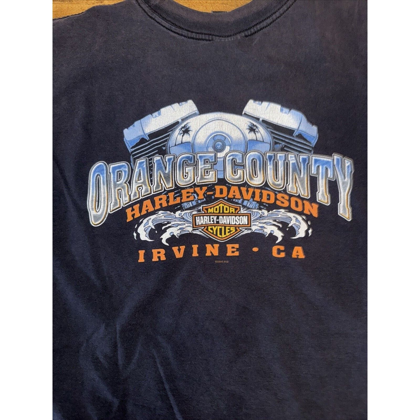 Harley Davidson × Vintage Harley Davidson Orange County T-Shirt Black XL 22x29 Size US XL / EU 56 / 4 - 2 Thumbnail