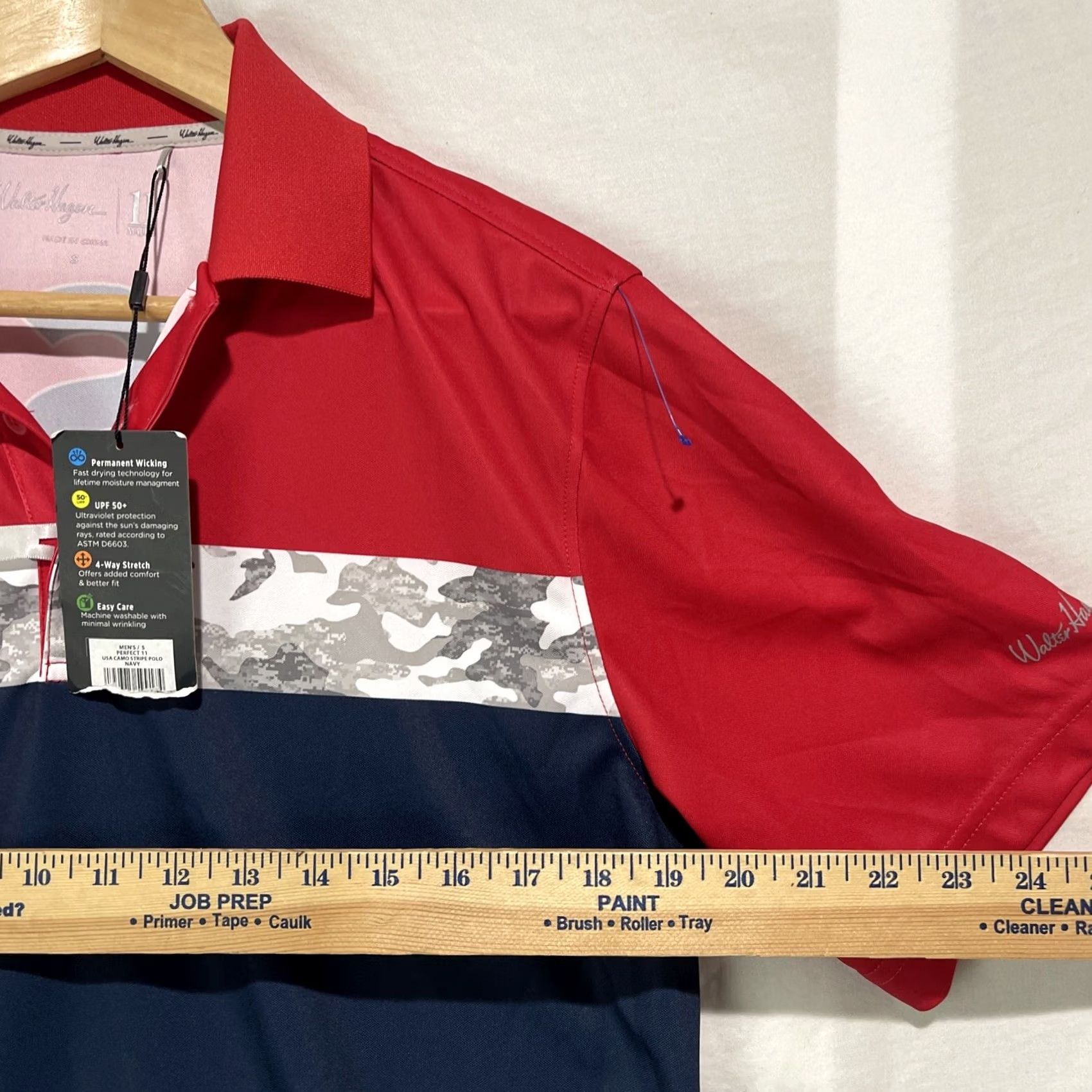 Vintage Walter Hagen Shirt Mens S Polo USA Blue Striped Short Sleeve Button Up Golf Polo Shirt Size US S / EU 44-46 / 1 - 6 Thumbnail