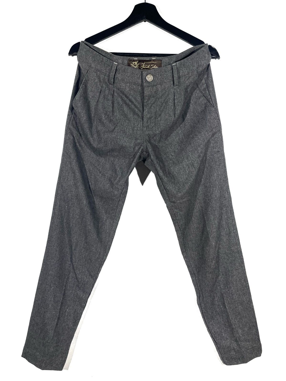 image of Jacob Cohen Luxury Wool Trousers Model 727 Italy Size 27 in Grey, Men's