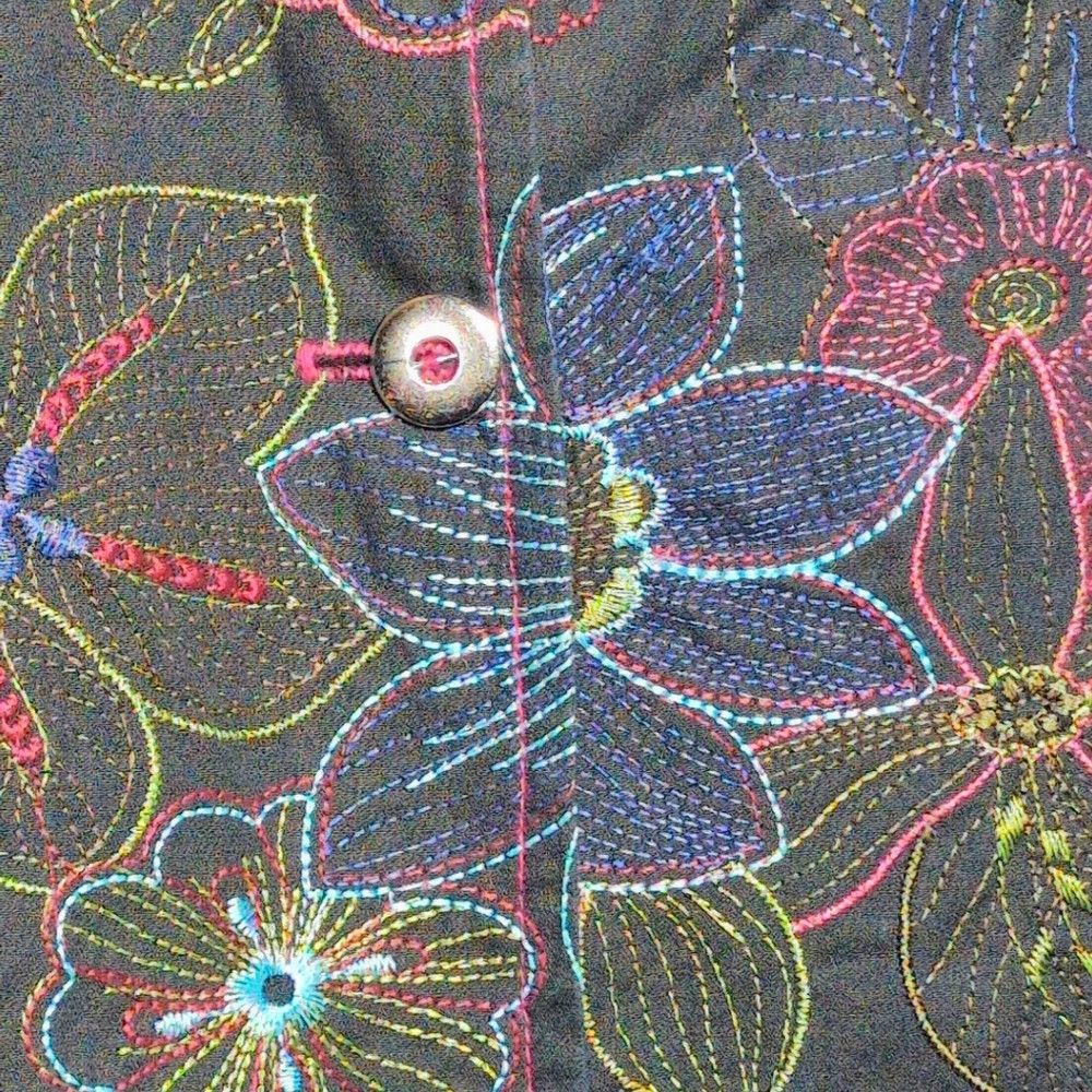 Other Wearit Black sz 3 Floral Embroidered Jacket Size S / US 4 / IT 40 - 3 Thumbnail