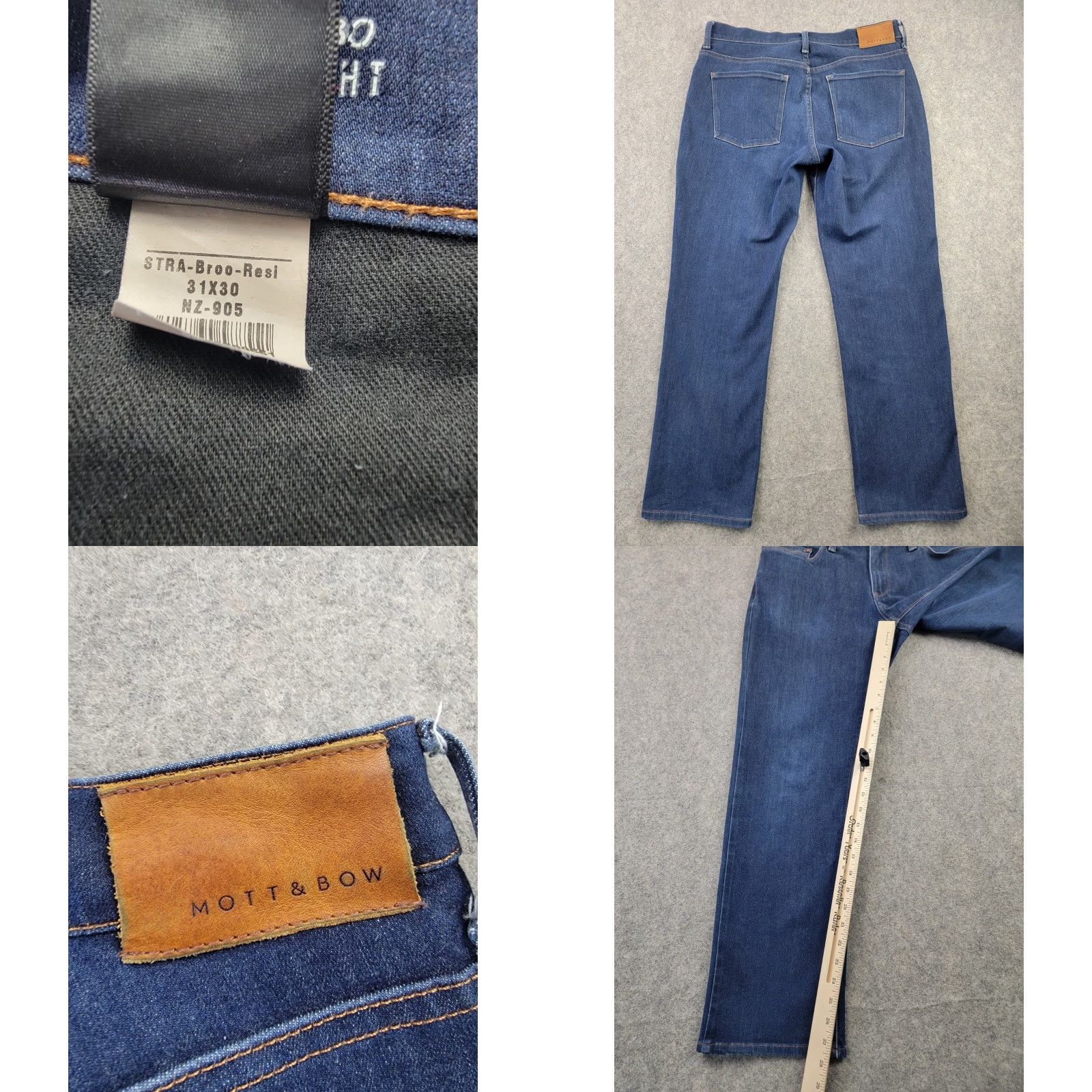Mott & Bow Mott & Bow Jeans Mens 31x30 Blue Straight Leg Stretch Denim 5-Pocket Inseam 28in Pre-Owned Size US 31 - 8 Thumbnail