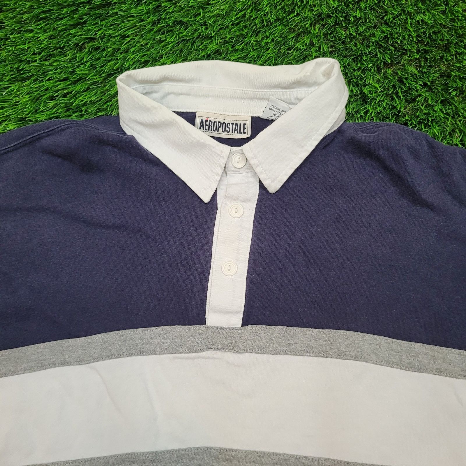 Aeropostale VTG Y2K Aeropostale Striped Rugby Shirt Large Preppy Skater Size US L / EU 52-54 / 3 - 2 Thumbnail