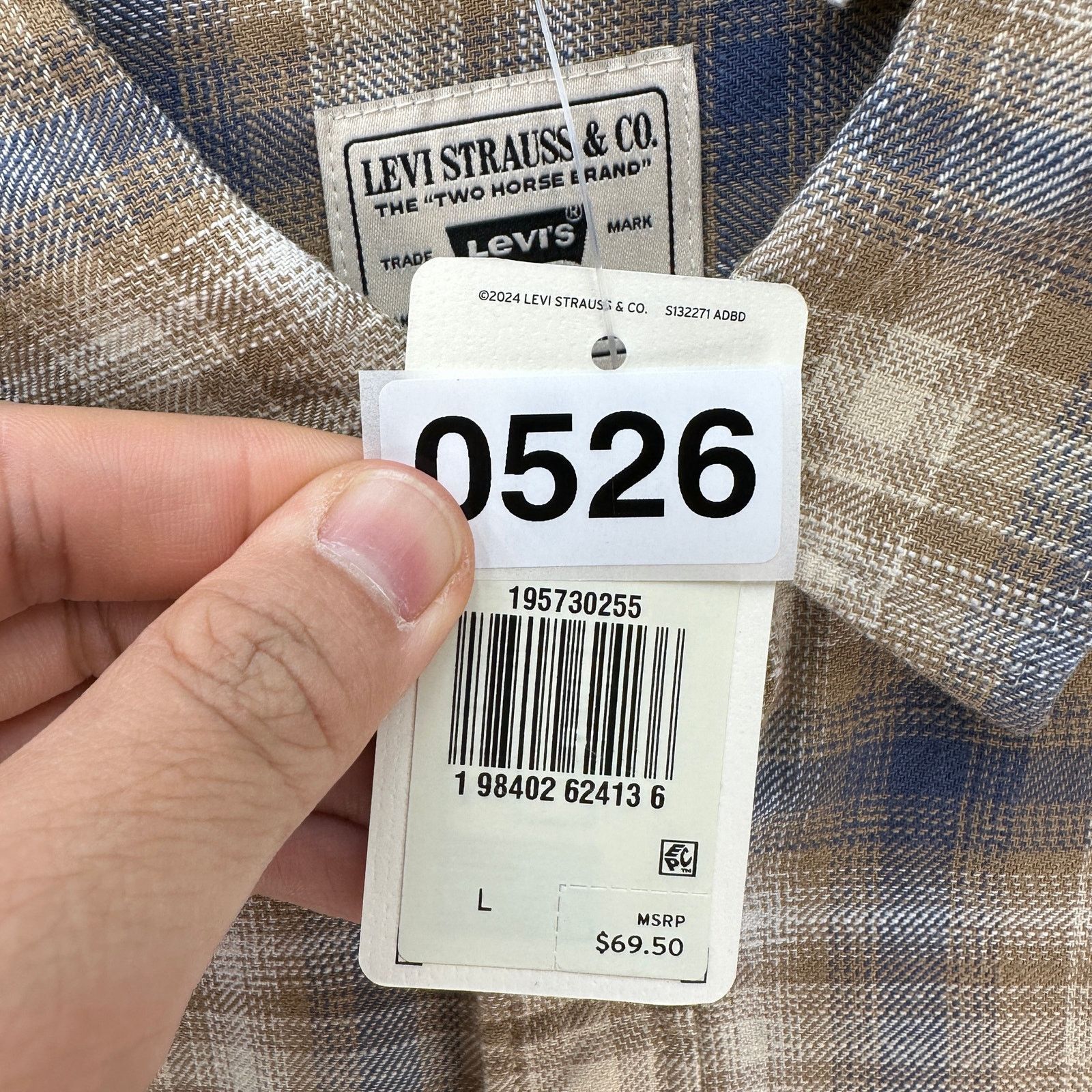 Levi's LEVI'S MEN'S LARGE JACKSON WORKER OVERSHIRT PLAID Size US L / EU 52-54 / 3 - 6 Thumbnail