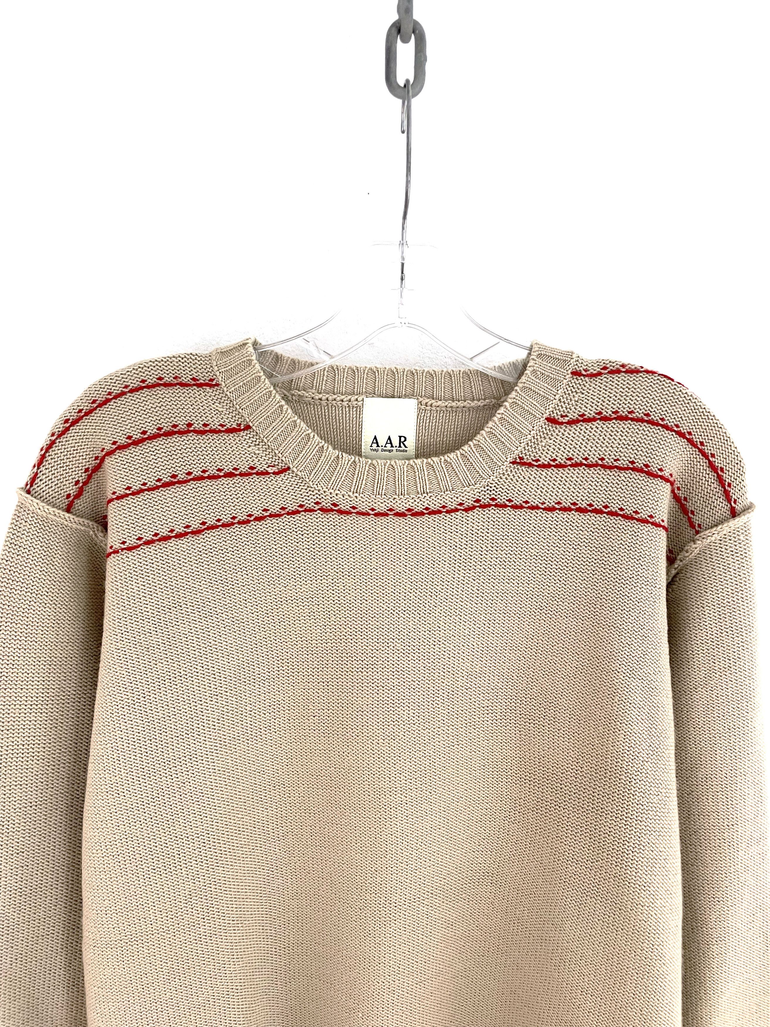 Yohji Yamamoto Against All Risks Contrast Stitch Sweater Size US XL / EU 56 / 4 - 4 Thumbnail