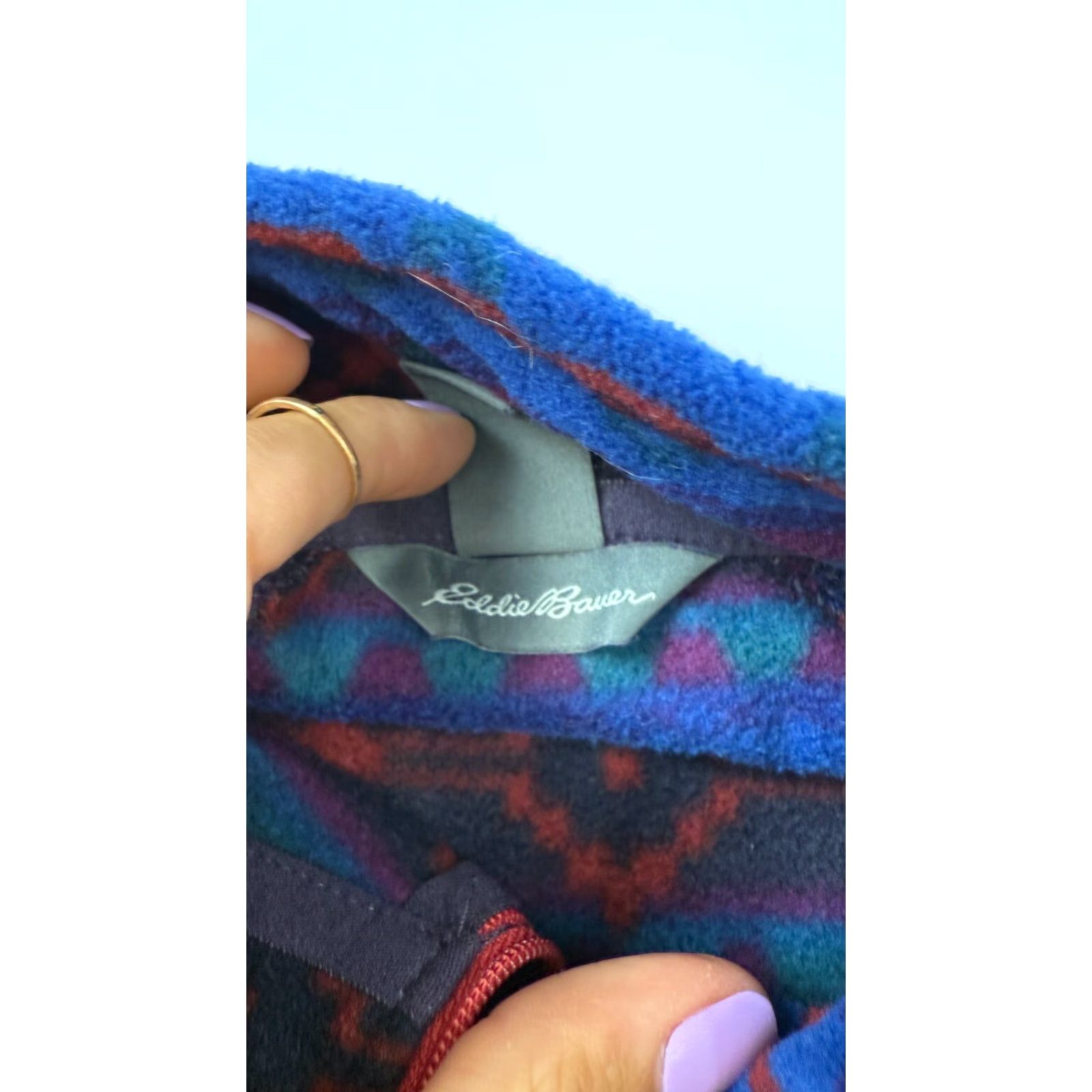Eddie Bauer Eddie Bauer Jacket Womens Large Multicolor Fleece Aztec Southwestern 1/4 Zip Pullover Jacket Size L / US 10 / IT 46 - 7 Thumbnail