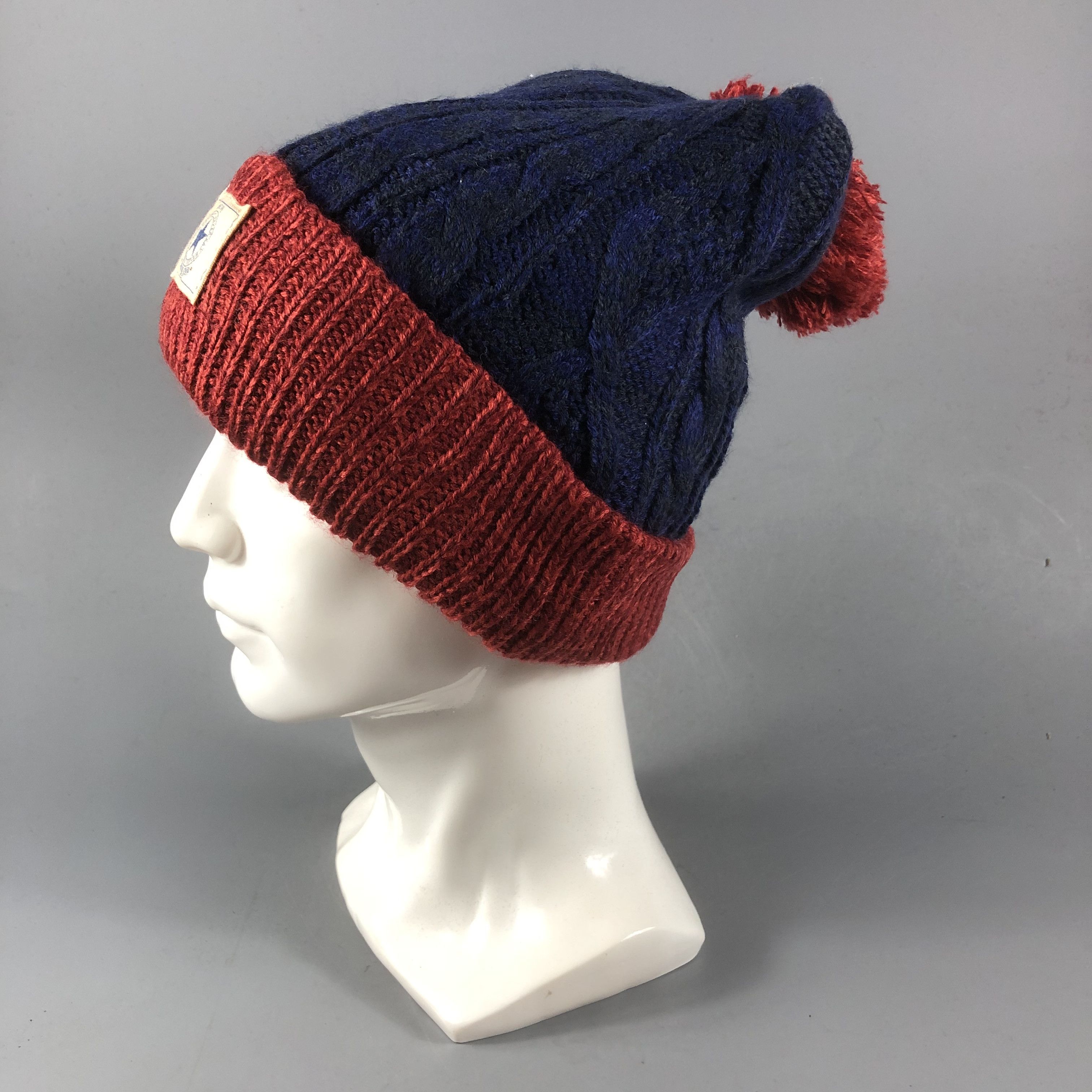 Vintage Super Nova Cable Knit Bobble Beanie Snowcap Snow Hat B585 Size ONE SIZE - 2 Thumbnail