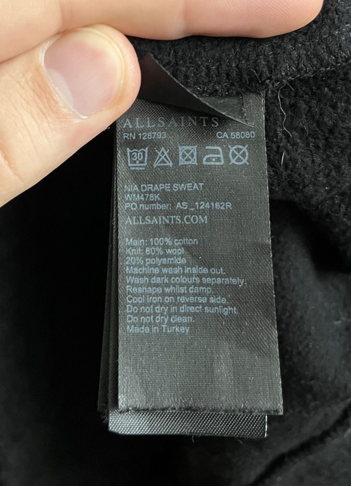 Allsaints AllSaints Nia Drape Sweat Women’s All Saints Asymmetry Size M / US 6-8 / IT 42-44 - 8 Thumbnail