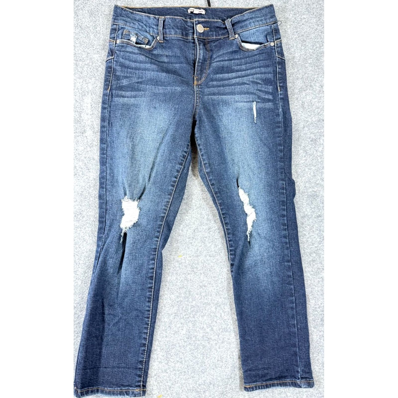 Juicy Couture Juicy Couture Capri Jeans Womens 10 Blue Whisker Distressed Denim Classic Y2K Capri Jeans Distressed Size 32" / US 10 / IT 46 - 2 Thumbnail