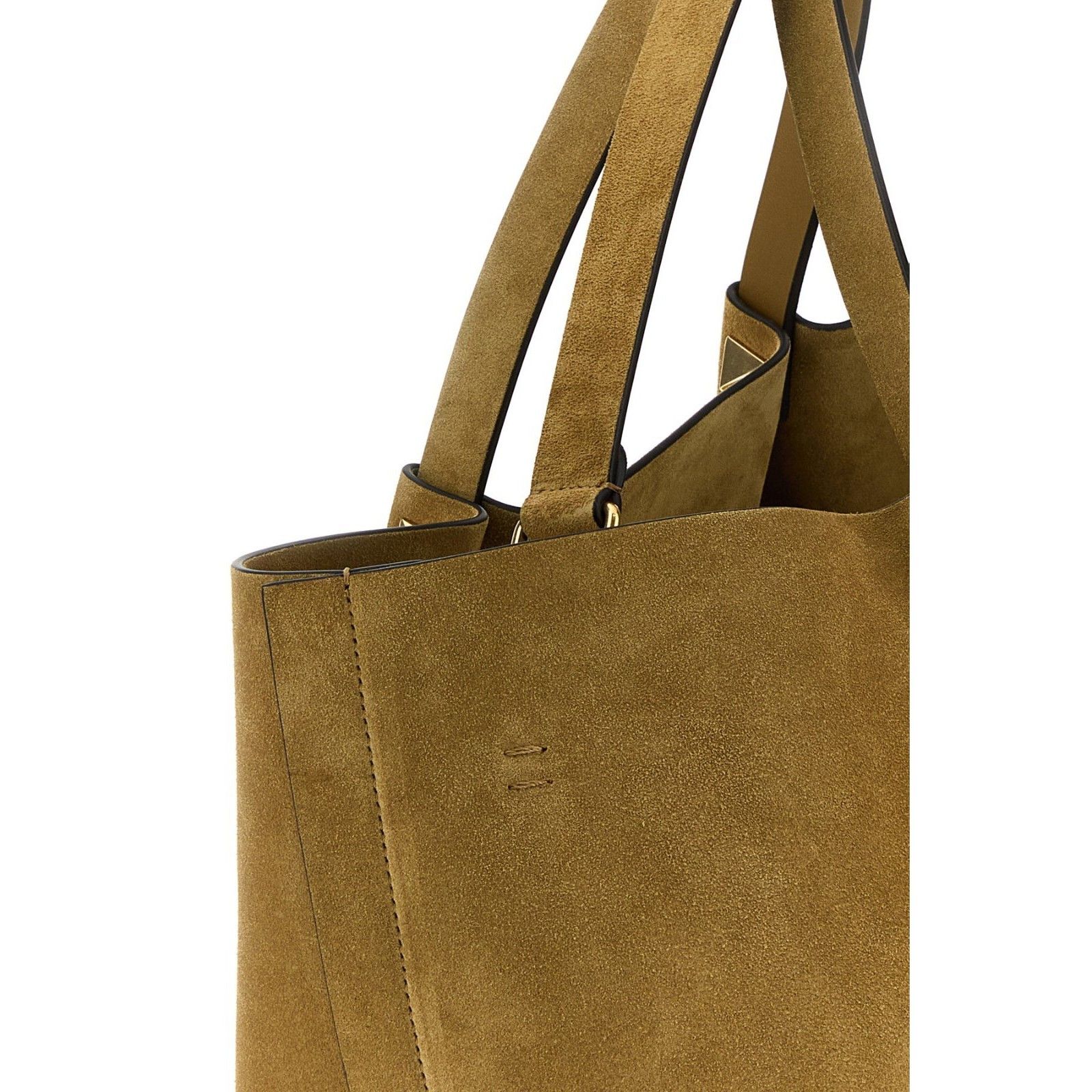 Valentino VALENTINO GARAVANI Rockstud Beige Suede Tote Bag New & Authe Size ONE SIZE - 4 Thumbnail