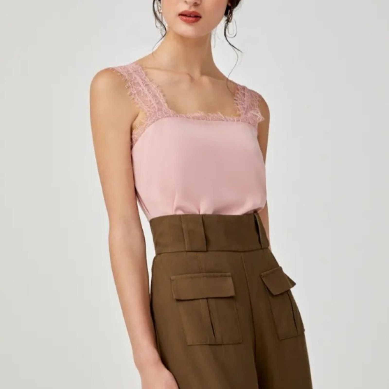 Other Love Bonito Pink Amara Lace Trim Camisole Size M / US 6-8 / IT 42-44 - 7 Thumbnail