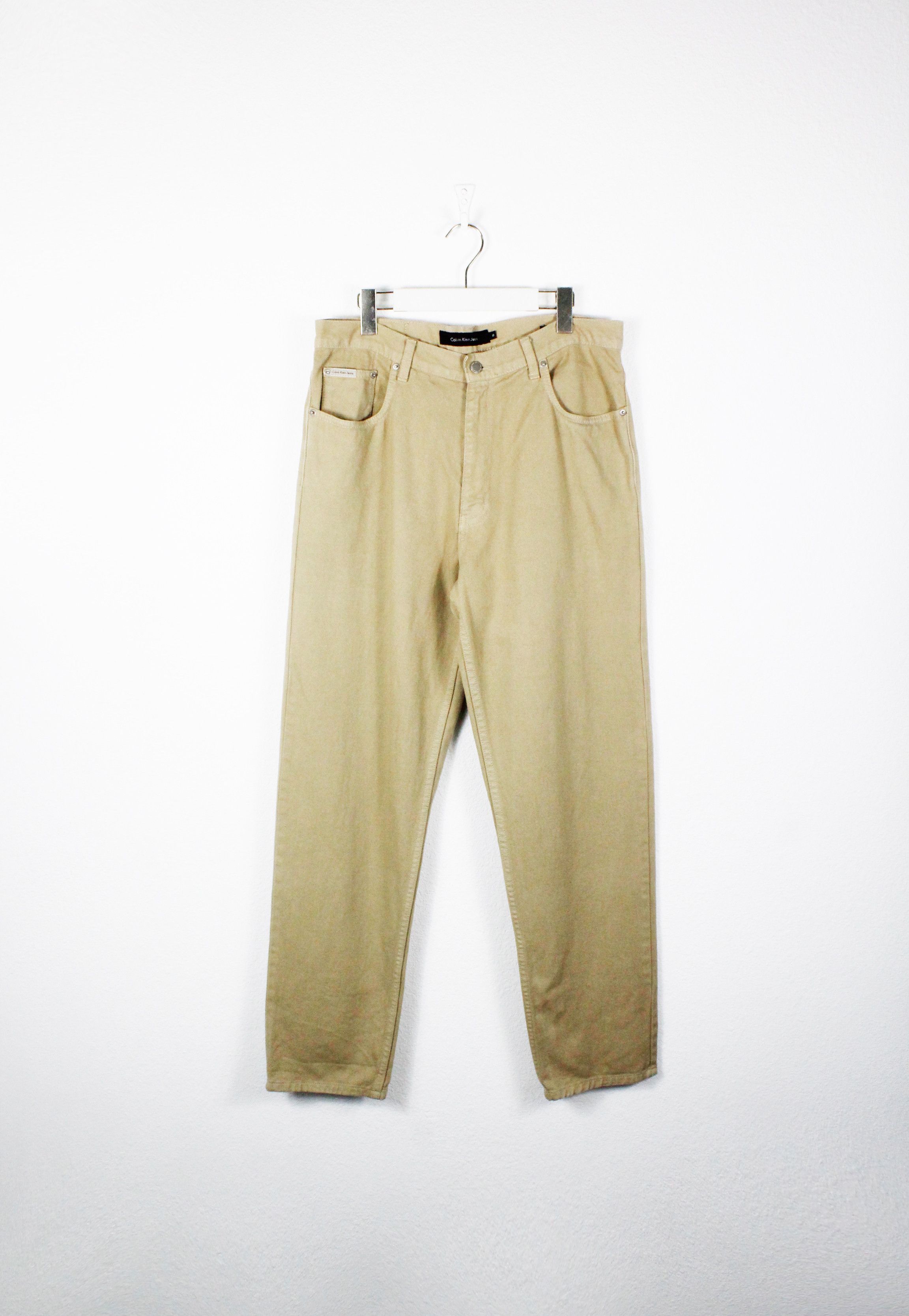Calvin Klein × Jean Calvin Klein Jeans Beige Easy Fit Denim Pants Vintage Y2K Size US 33 - 1 Thumbnail