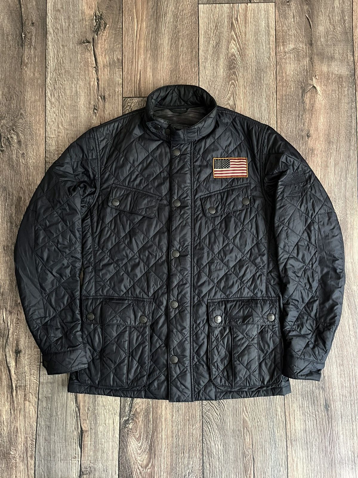 Barbour Barbour Steve McQueen Jeffries Navy Quilted USA Logo Jacket Size US M / EU 48-50 / 2 - 1 Thumbnail