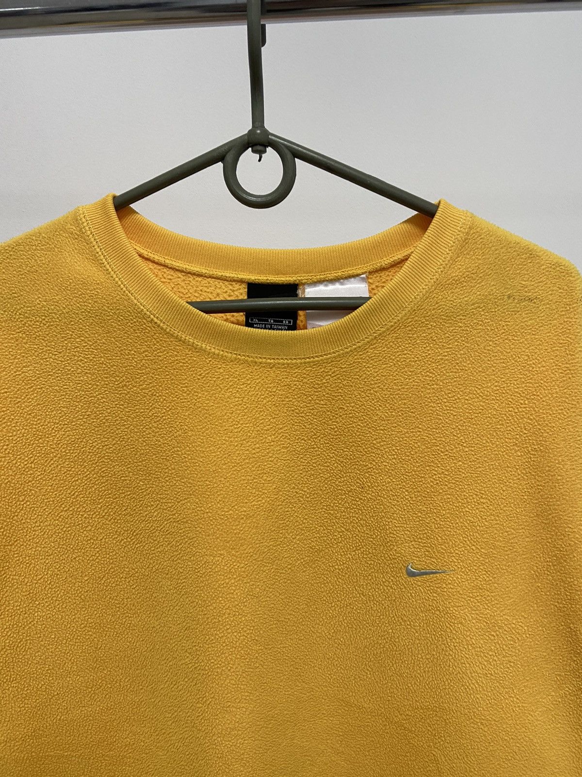 Nike × Vintage Nike Sweatshirt Vintage Fleece Small Swoosh Yellow Size US XL / EU 56 / 4 - 3 Thumbnail