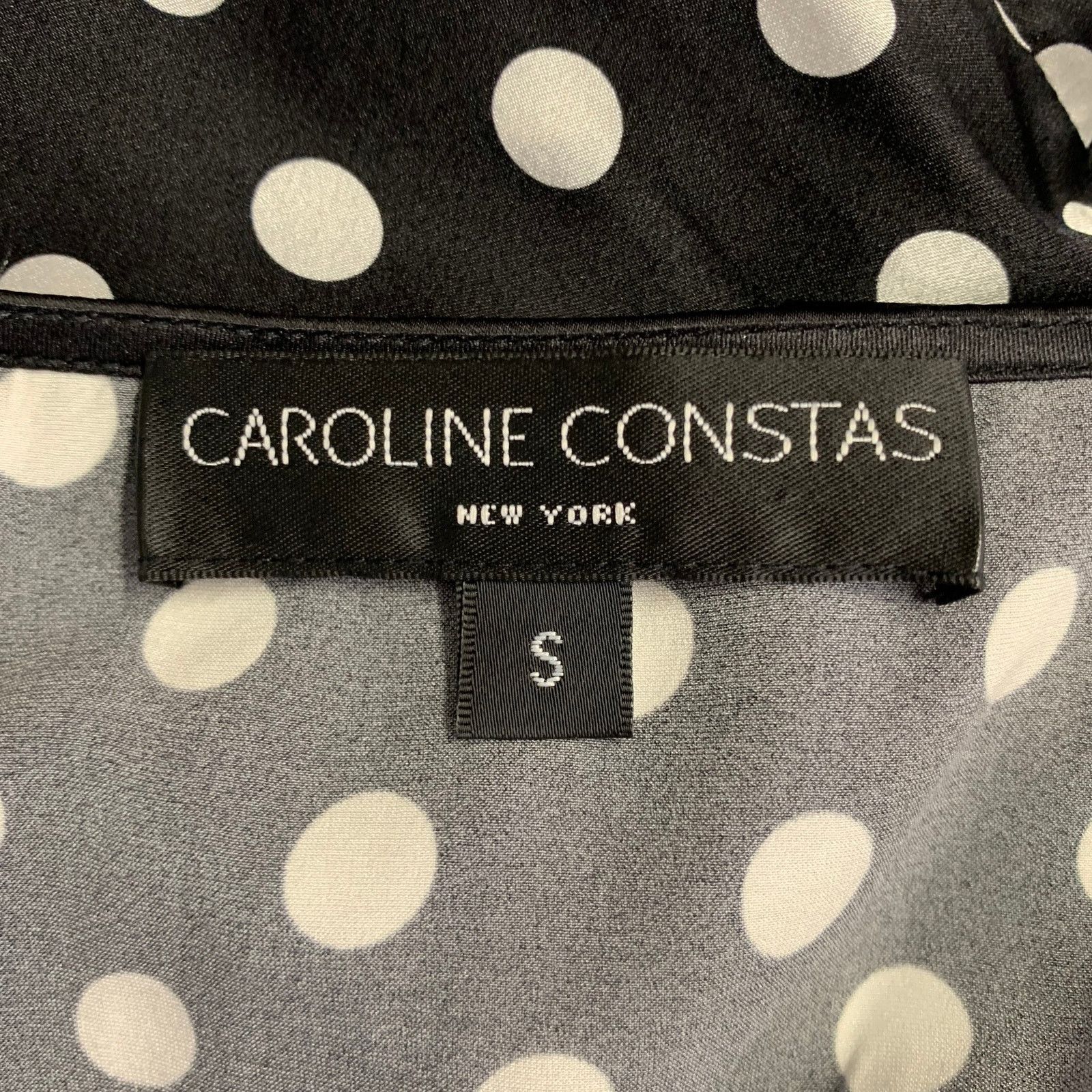 CAROLINE CONSTAS Size S Black White Silk Blend Polka Dot Bell Sleeves Dress Size S / US 4 / IT 40 - 6 Thumbnail