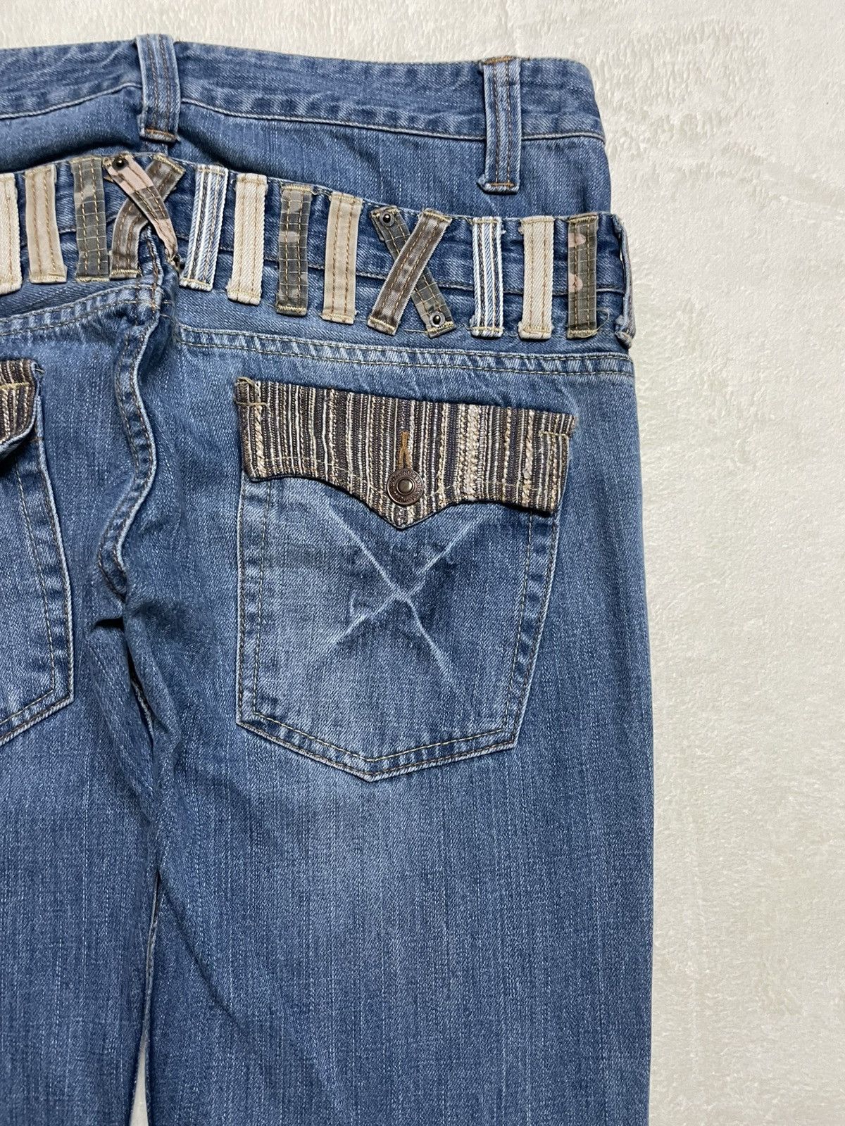 Japanese Brand Vintage Dominate Double Waist Mudwash Denim Jaens Size US 35 - 14 Thumbnail