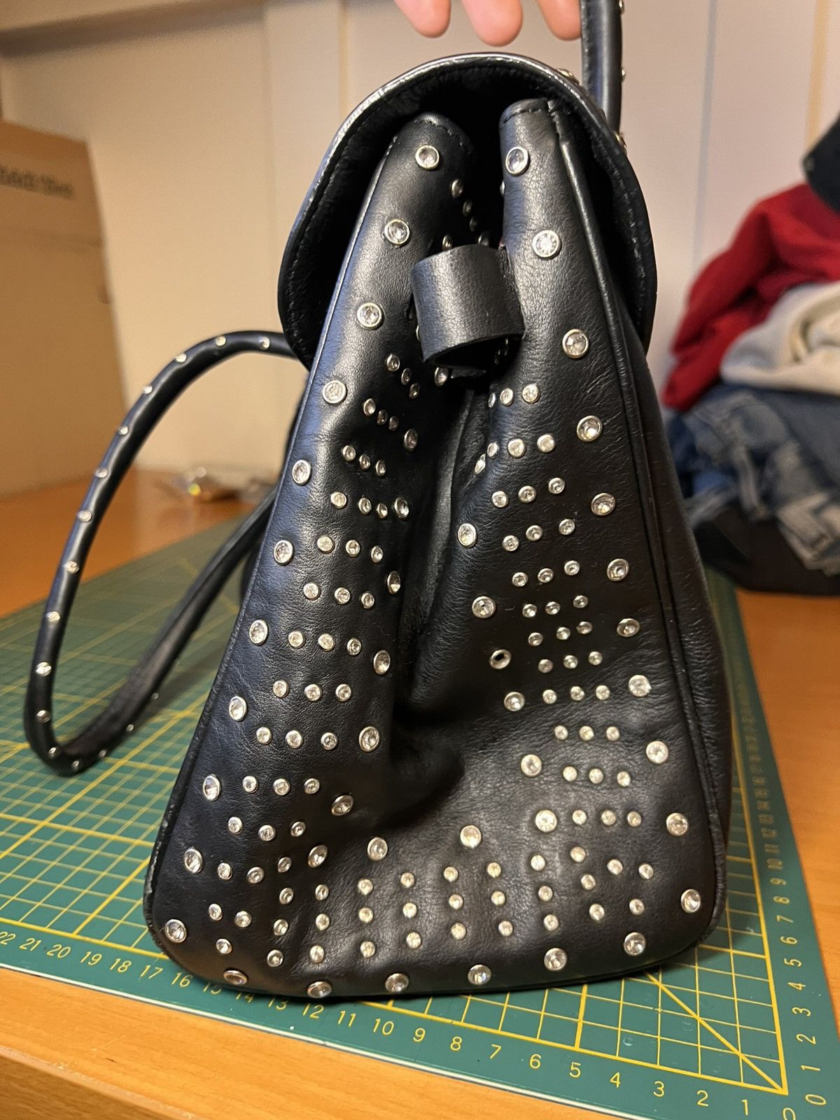 Vintage Vintage CNKW studded rhinestone leather “Birkin” handbag Size ONE SIZE - 24 Thumbnail