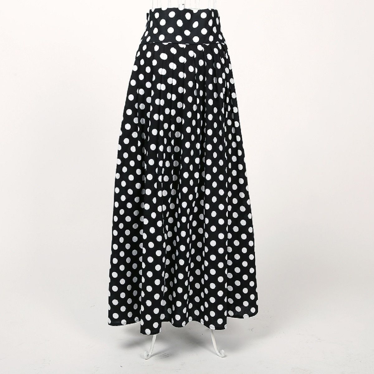 Other Black white polka dot,long skirt,cotton,vintage style Size 30" / US 8 / IT 44 - 2 Thumbnail