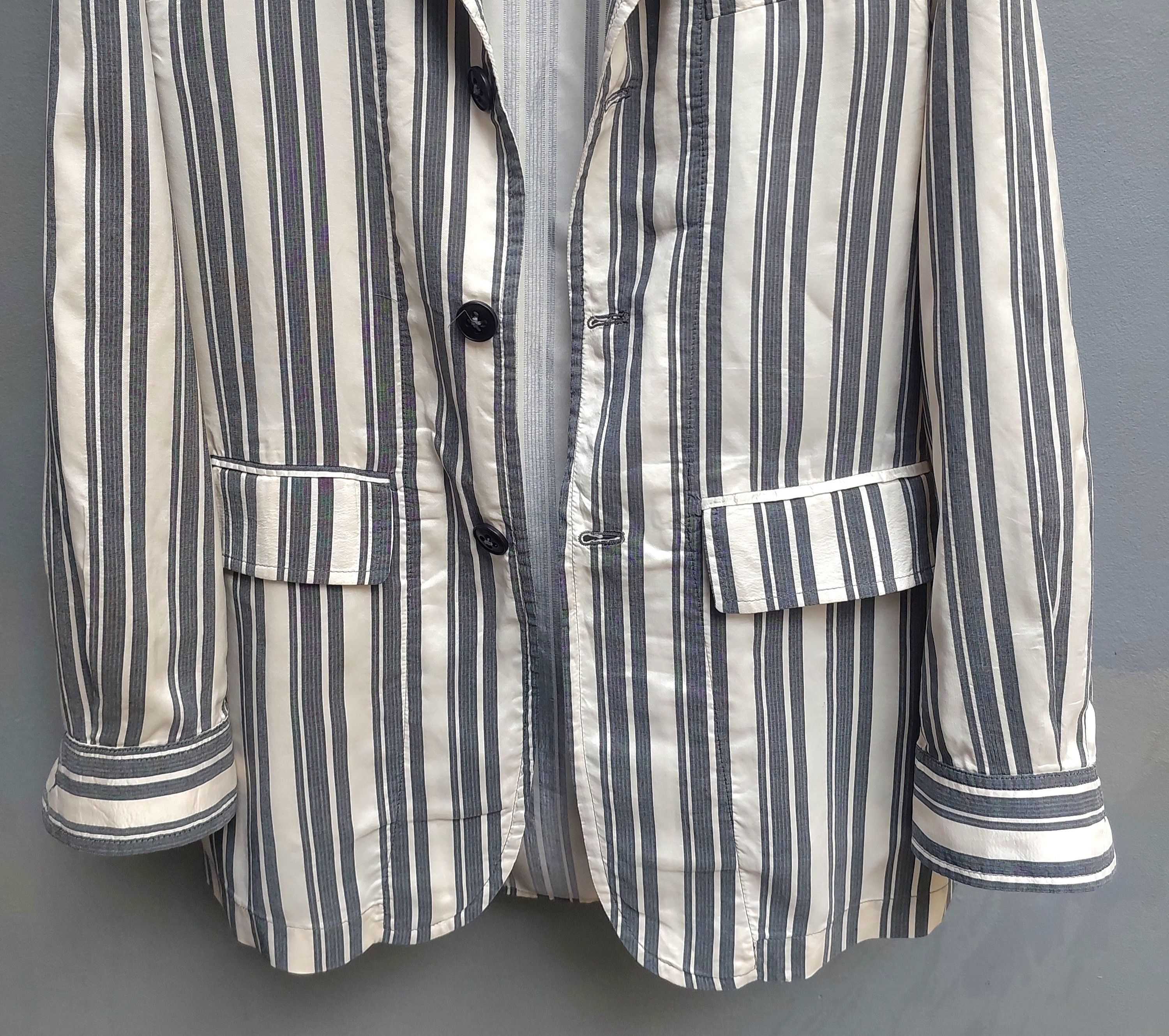 Ann Demeulemeester Ann Demeulemeester Striped Tailored Pajama Style Blazer Size US XXS / EU 40 - 7 Thumbnail