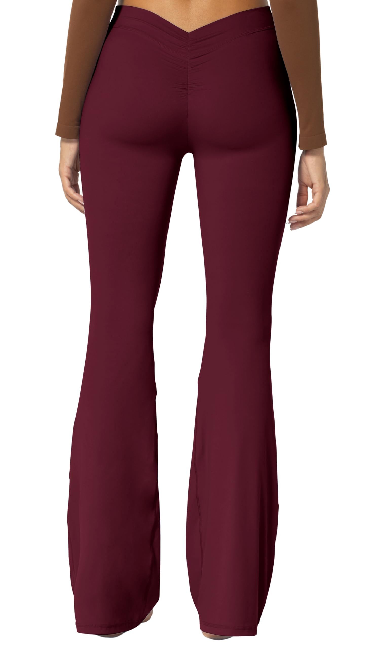 Vintage Flare Leggings, Crossover Yoga Pants with Tummy Control Size 35" - 4 Thumbnail