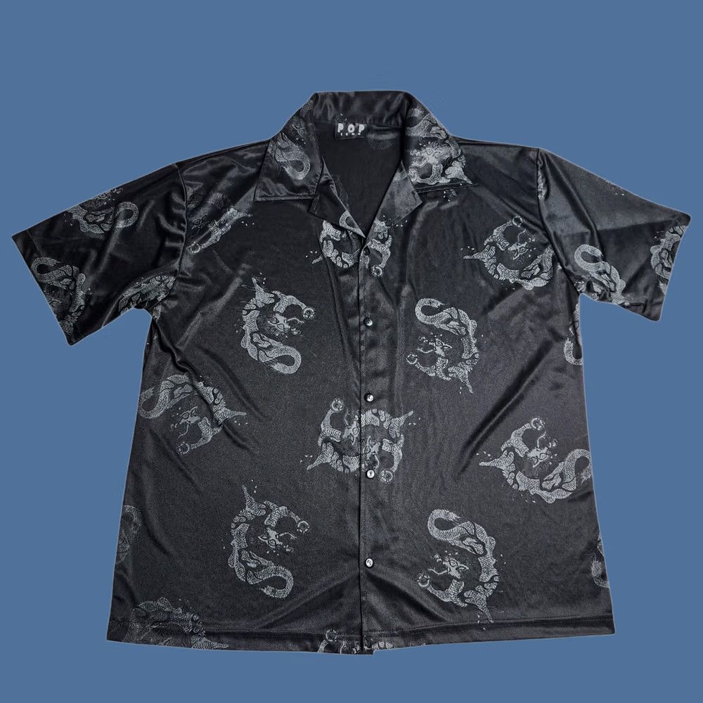 Vintage VINTAGE Pop Icon Button Up Chinese Dragons AOP Rave Club Camp Shirt USA Size XL Men Black Short Sleeve Button-Up Collared Spread Y2K Size US XL / EU 56 / 4 - 1 Thumbnail