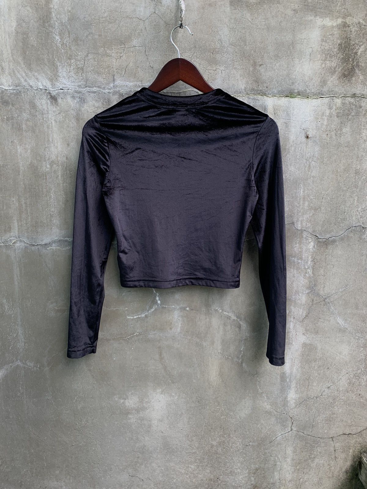 Versace Cropped V-neck Velvet Sweater Size XL / US 12-14 / IT 48-50 - 5 Thumbnail