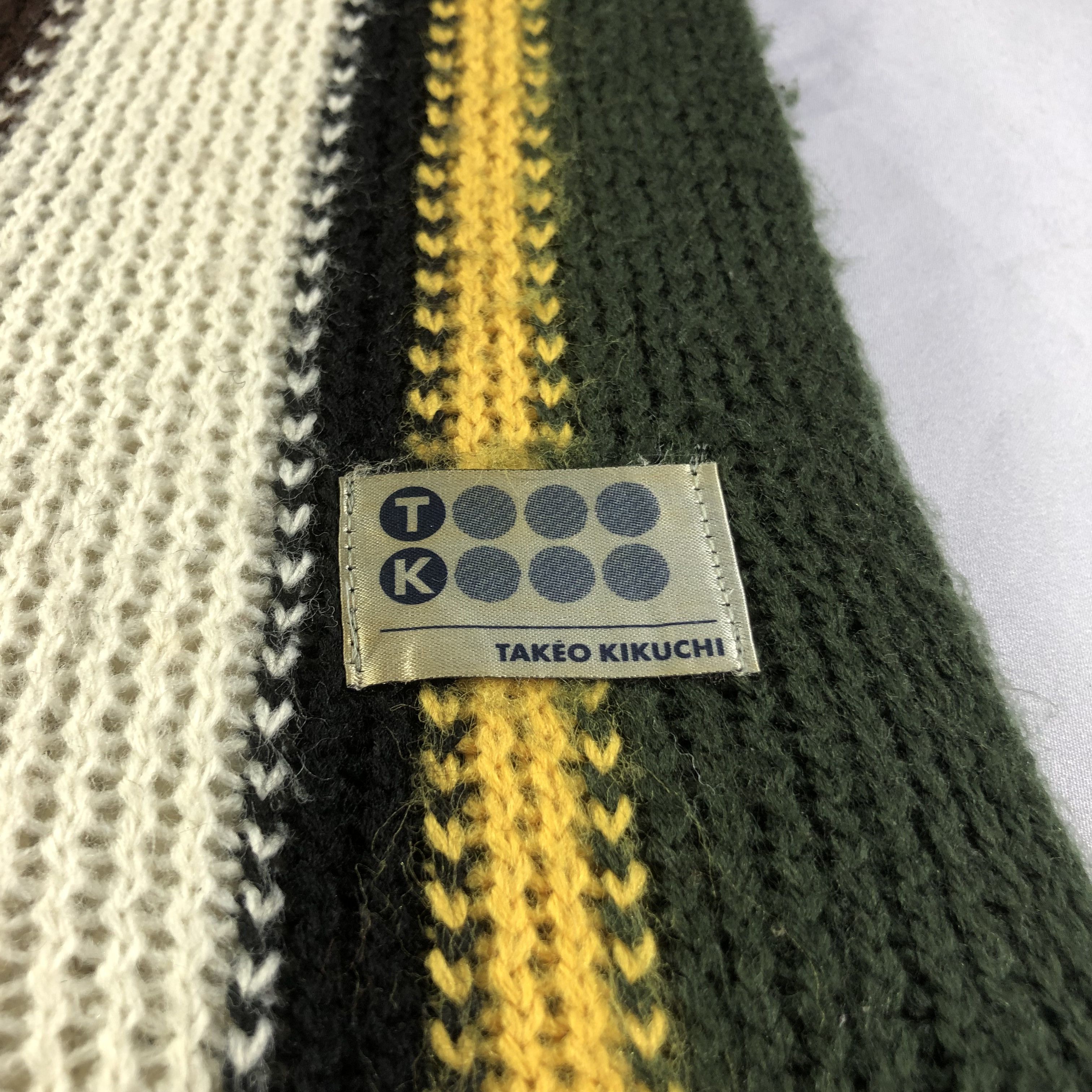 Takeo Kikuchi Takeo Kikuchi Striped Knit Scarf Muffler V1688 Size ONE SIZE - 4 Thumbnail
