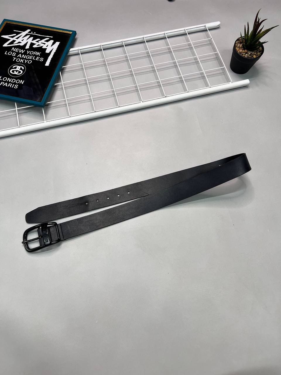 Vintage Diesel Leather Belt Big Logo 90s