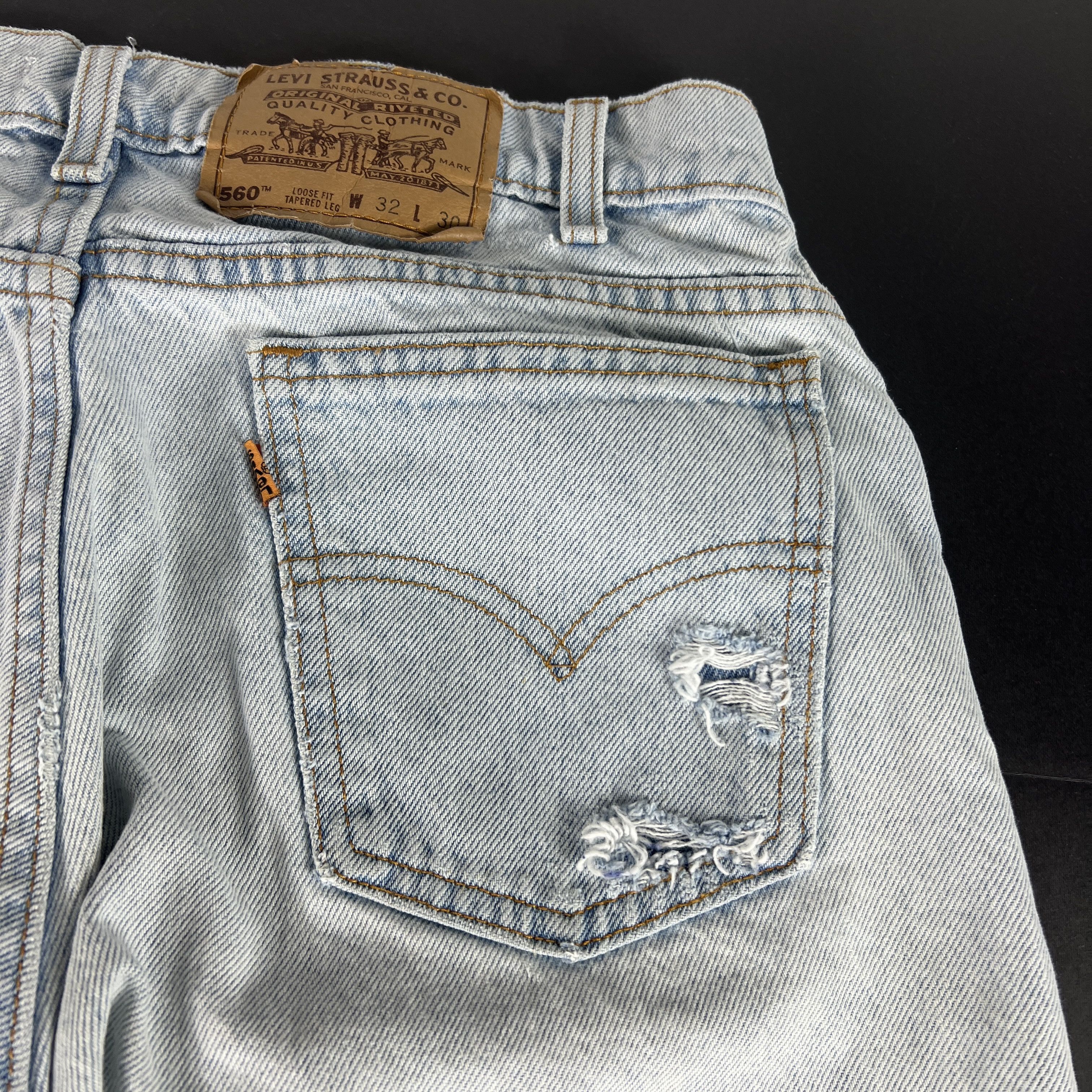 Levi's × Vintage VTG 90s Levi's Jean 560 Loose Taper Blue Denim Orange Tab Size US 32 / EU 48 - 7 Thumbnail