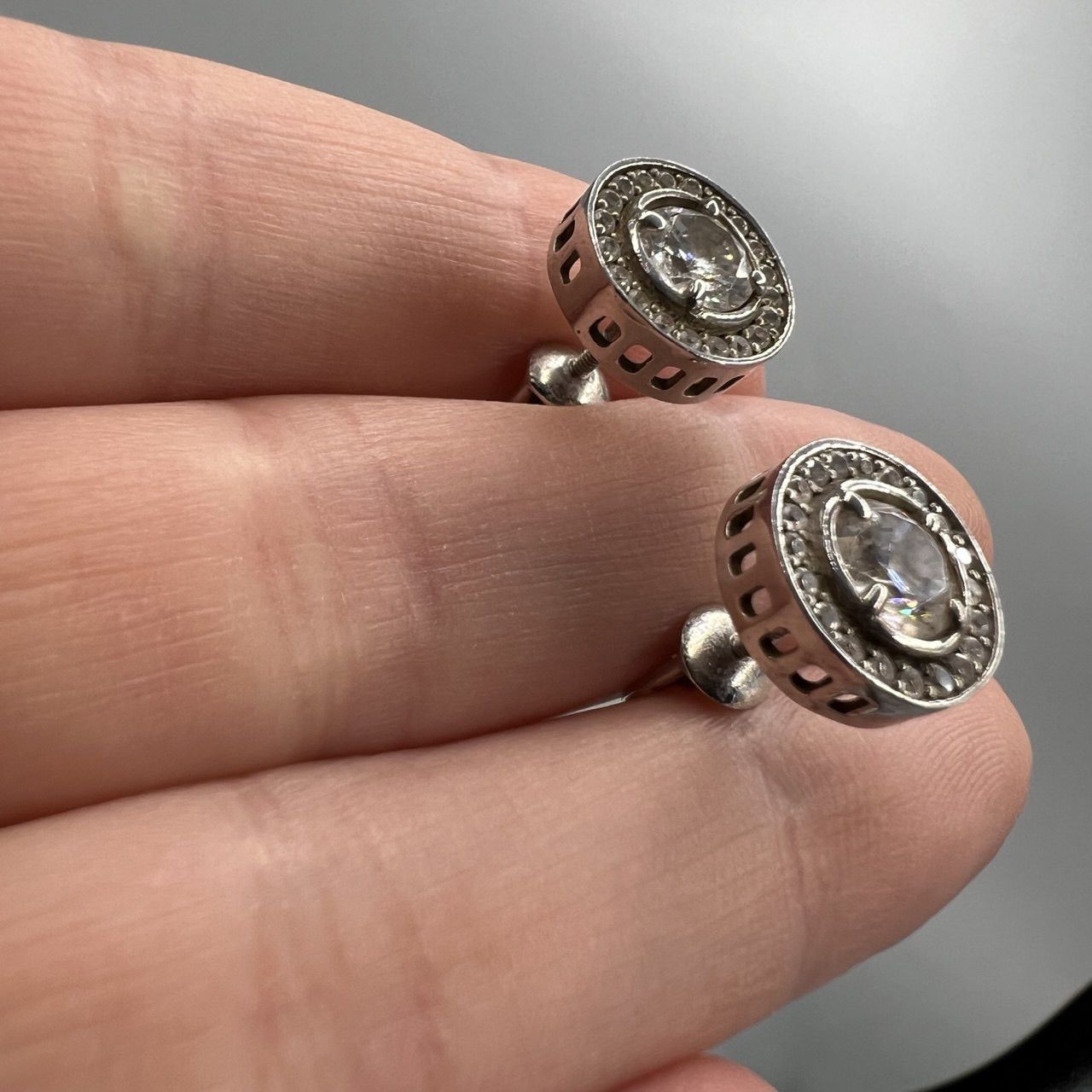 Vintage Vintage Stud Ear Earrings Sterling Silver 925 Signed 4.3 gr Size ONE SIZE - 2 Thumbnail