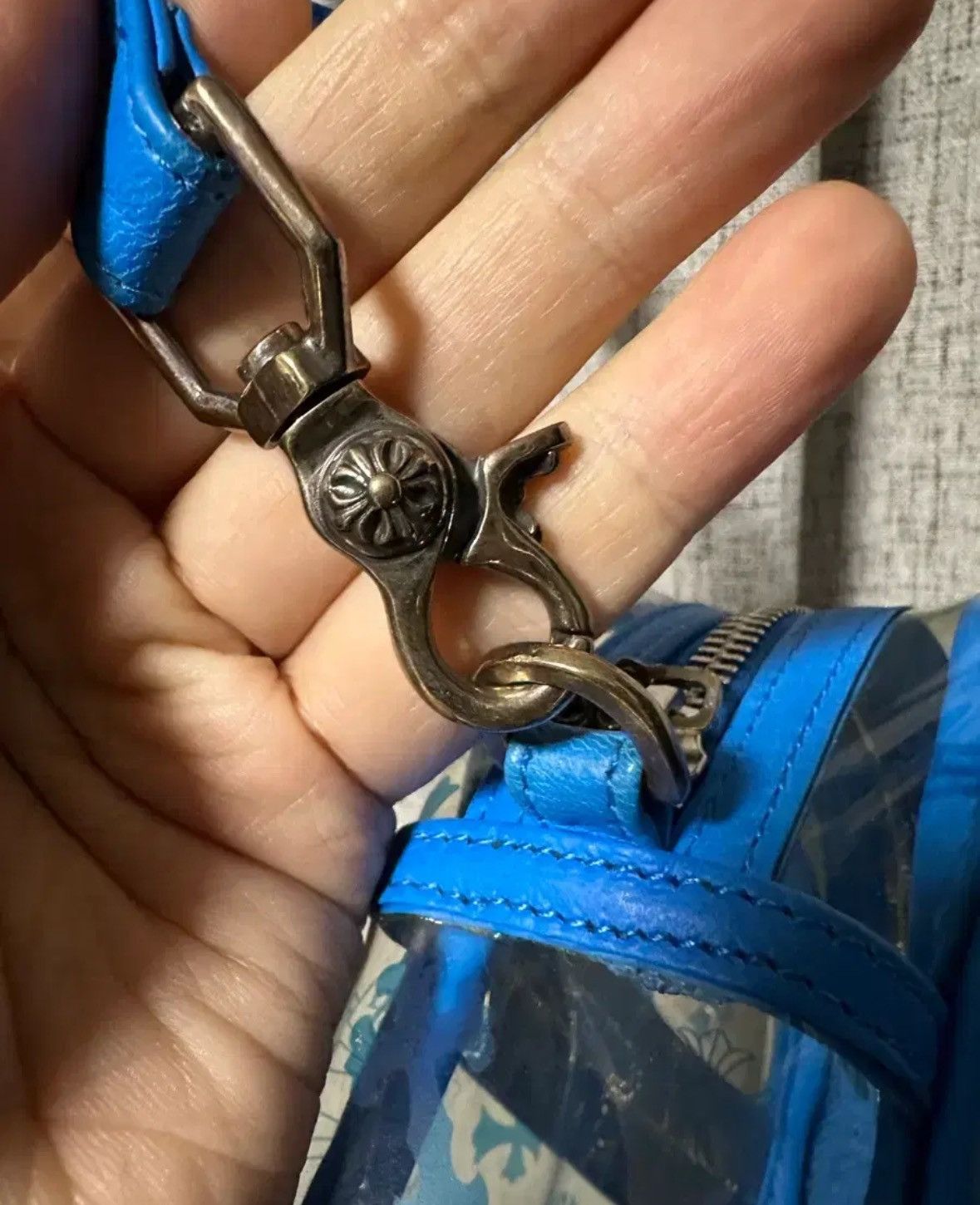 Chrome Hearts Taka Mini VINYL Bag Cross Patch / PVC BLUE Size ONE SIZE - 4 Thumbnail