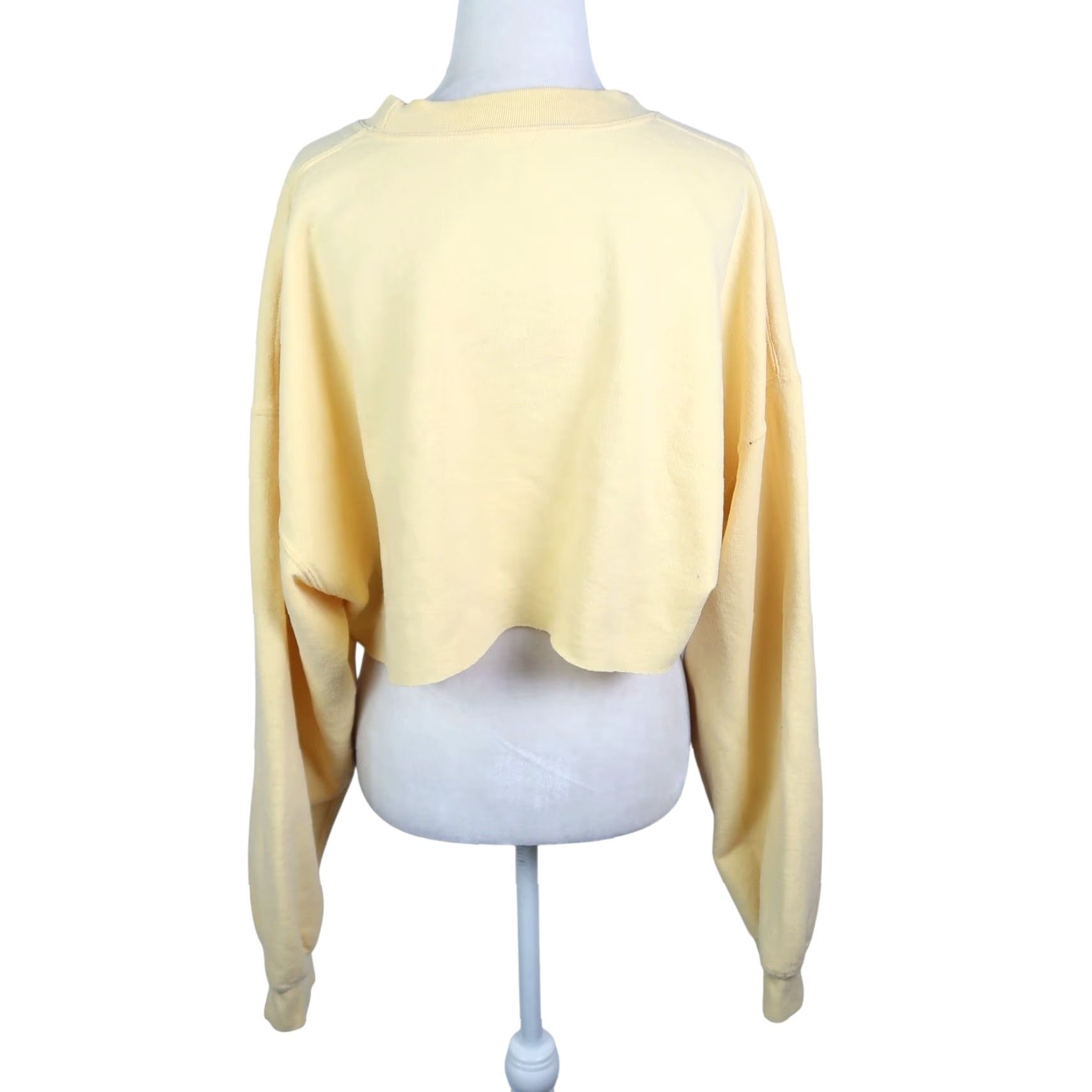 Gildan VINTAGE 90s Yellow "Bee Happy" Bumblebee Graphic Sweatshirt Cropped XL Womens Orange? Wait Size XL / US 12-14 / IT 48-50 - 4 Thumbnail