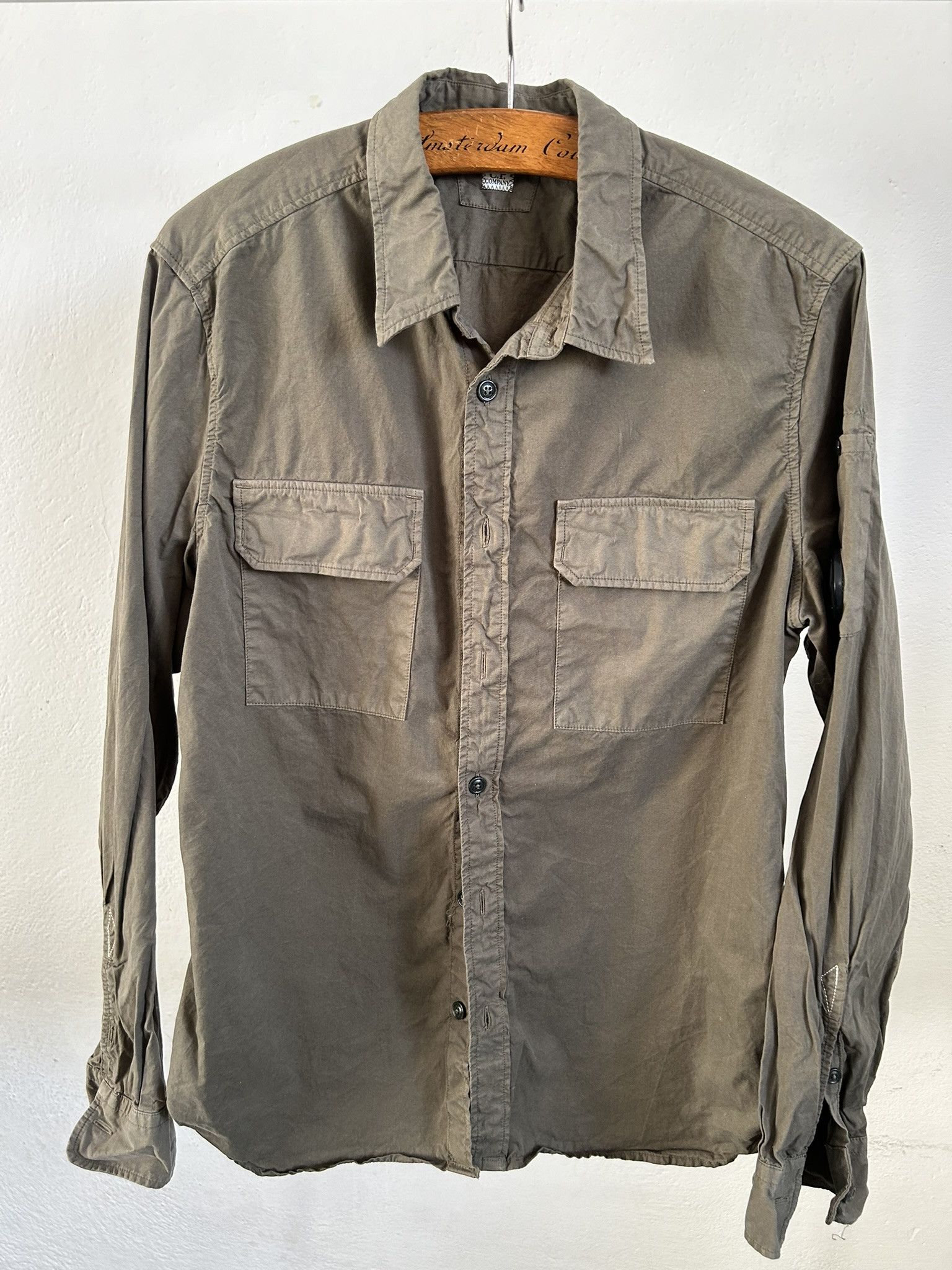 image of C P Company Khaki Shirt, Men's (Size Large)