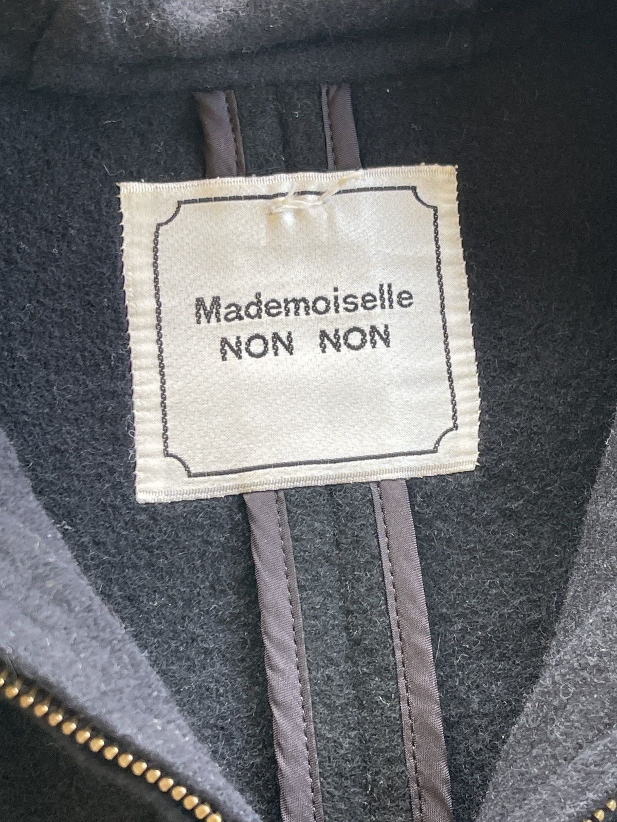 Japanese Brand Mademoiselle Non Non Hooded Boiled Wool Angola Parka Jacket Size US L / EU 52-54 / 3 - 5 Thumbnail
