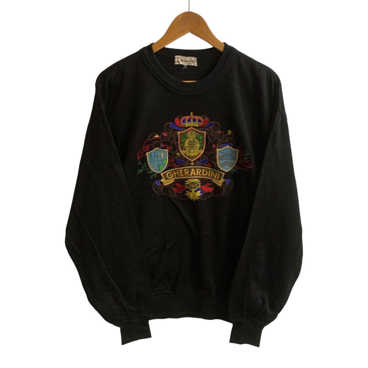 Vintage Black Spell Out Gherardini Sweatshirt Vintage Large Size US L / EU 52-54 / 3 - 1 Thumbnail