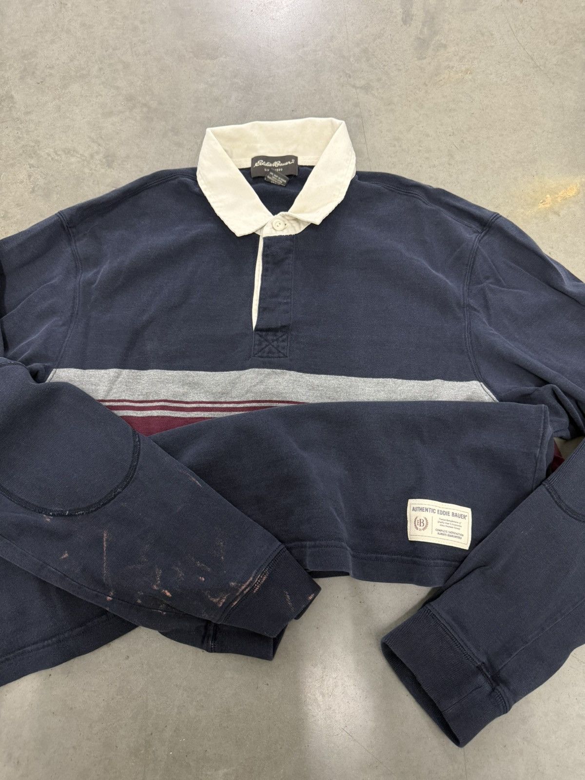 Polo Ralph Lauren Eddie Bauer Vintage Polo Rugby Padded Shirt Two Tone Navy EB Size US XL / EU 56 / 4 - 3 Thumbnail