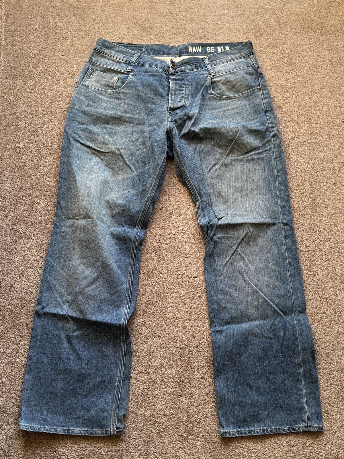 Japanese Brand Y2K G-Star Radar Low Loose Faded Jeans LGB Ifsixwasnine vibe Size US 33 - 1 Thumbnail