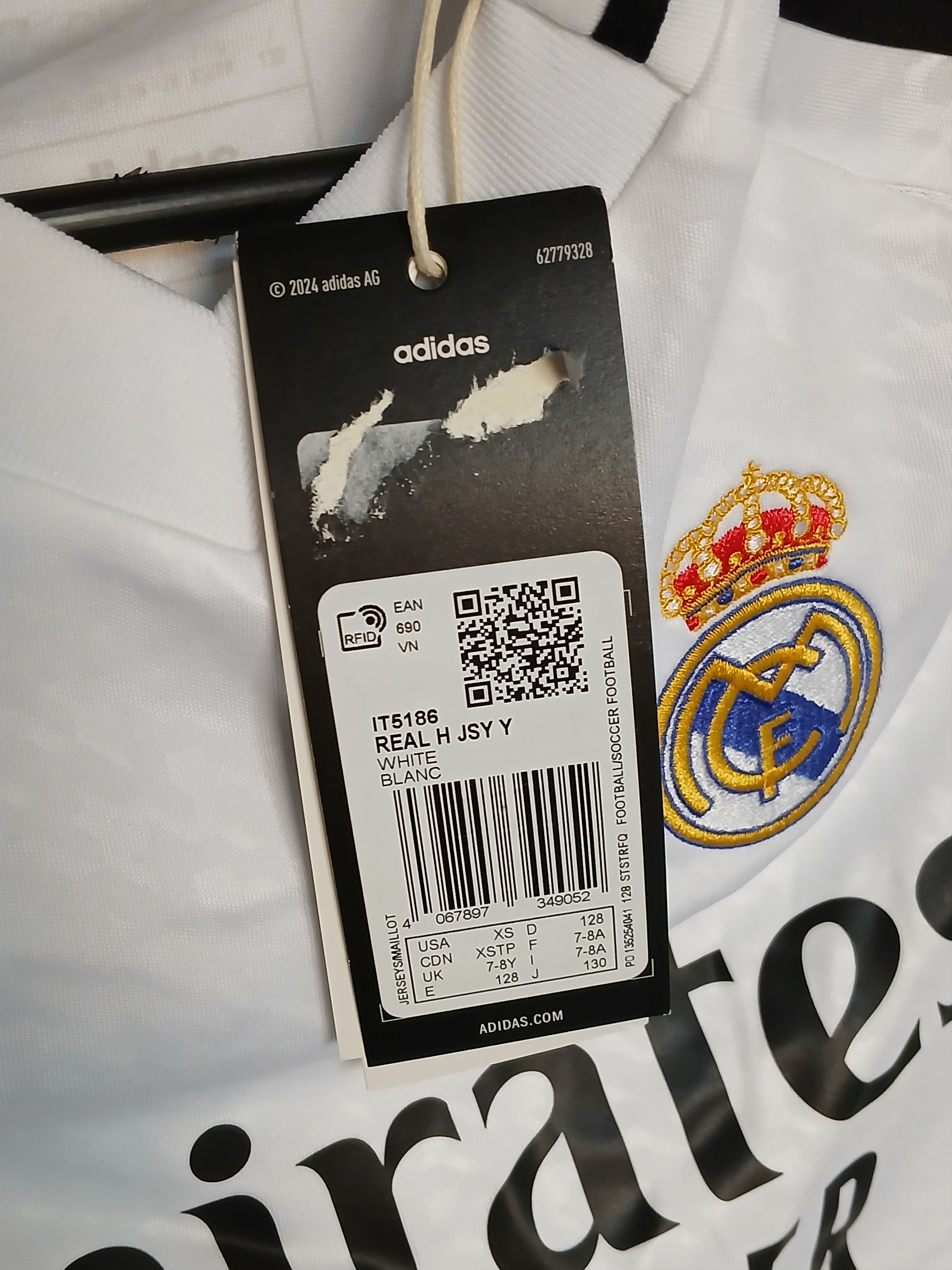 Adidas KIDS New Real Madrid 24/25 Home Football Jersey T-Shirt Size US XS / EU 42 / 0 - 10 Thumbnail