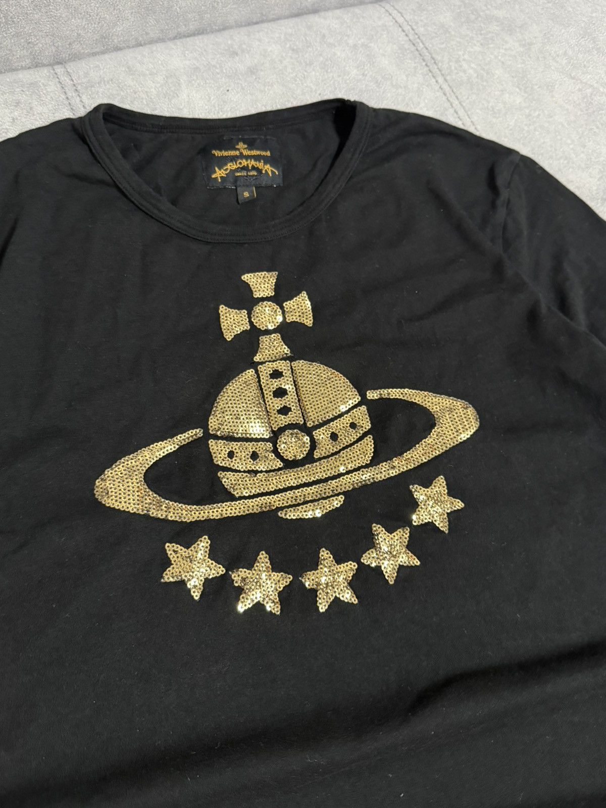 Vivienne Westwood Vintage Vivienne Westwood Sequined orb t-shirt shiny Size US S / EU 44-46 / 1 - 5 Thumbnail