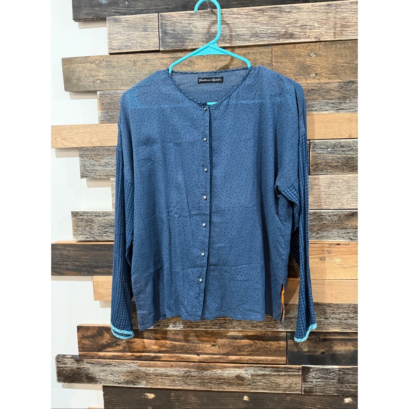 Guru Gudrun Sjoden blue button front top blouse size Small Size S / US 4 / IT 40 - 1 Thumbnail