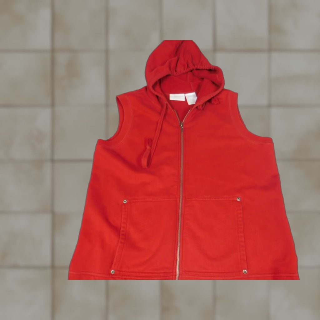 Liz Claiborne Liz Claiborne Womens Sweater Full Zip Raglan Sleeve Red S Knit Cotton Logo Classic Lightweight Shirt Womens Size S / US 4 / IT 40 - 1 Thumbnail