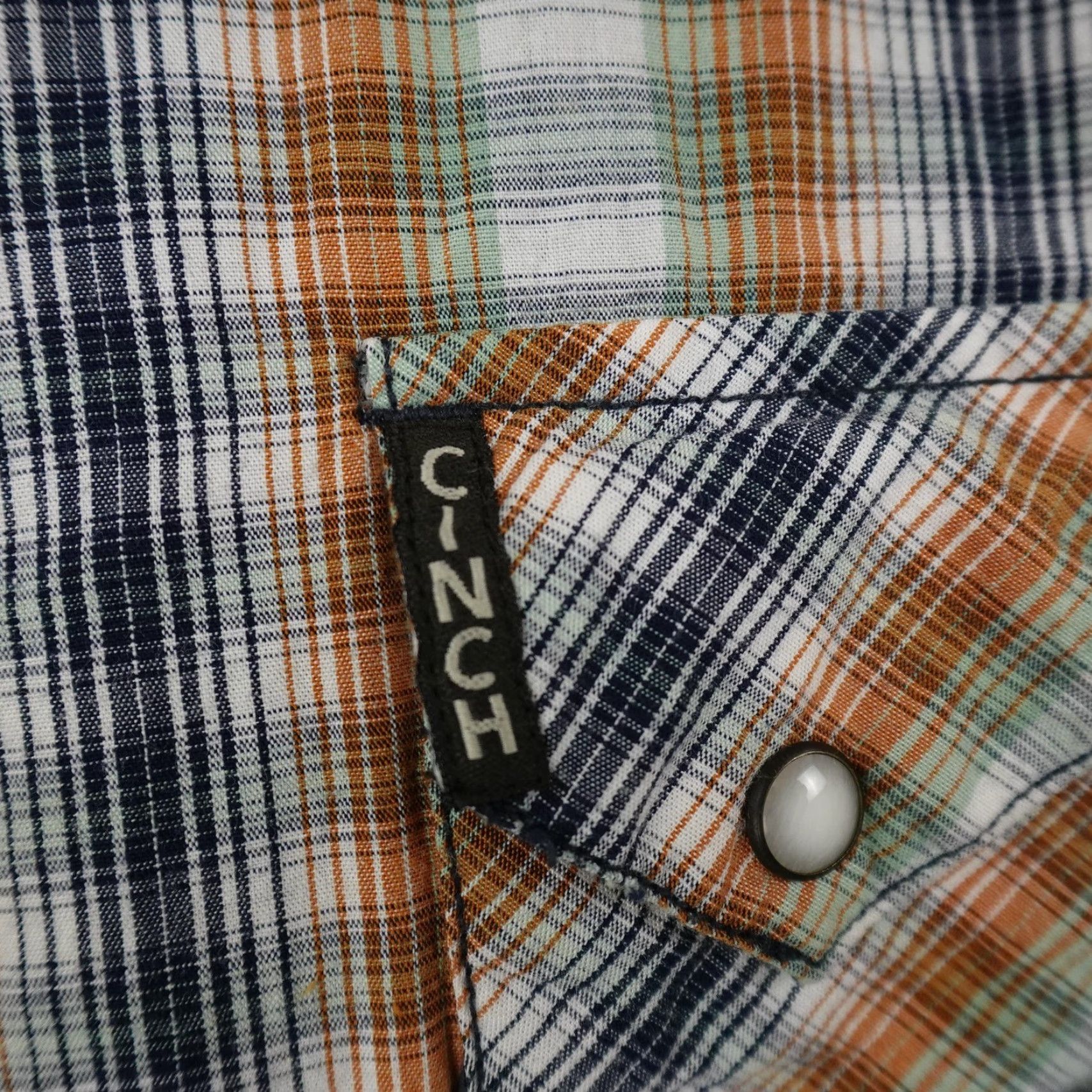 Vintage Cinch Shirt Mens Large Plaid Sawtooth Western Pearl Snap Up Cowboy Rodeo Ranch Size US L / EU 52-54 / 3 - 4 Thumbnail