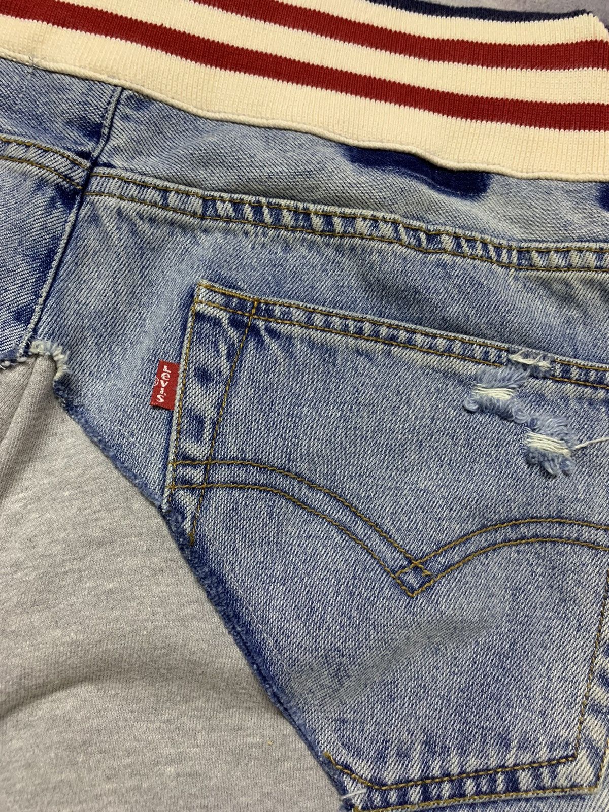 Greg Lauren 50/50 DENIM BORG LOUNGE HYBRID PANTS Size US 32 / EU 48 - 8 Thumbnail