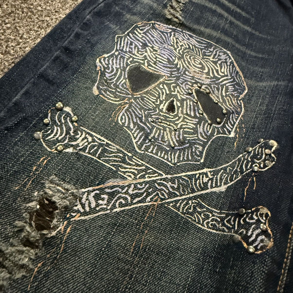 If Six Was Nine 🔥🇯🇵 Y2K Japanese Skull Affliction Stockton Undercover Style Size US 30 / EU 46 - 12 Thumbnail
