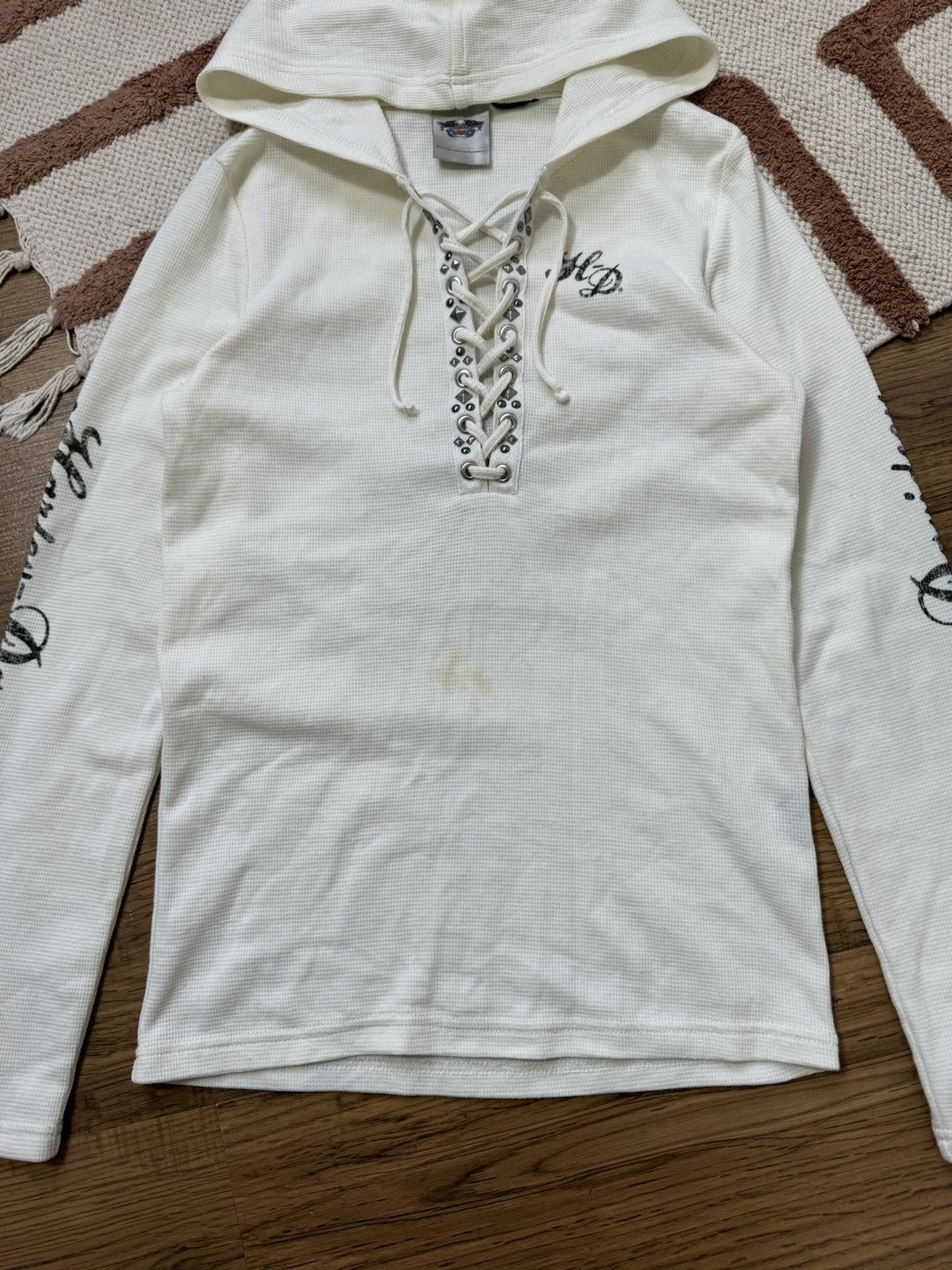 Harley Davidson HARLEY DAVIDSON VINTAGE Y2K HOODED LONG SLEEVE Size L / US 10 / IT 46 - 7 Thumbnail