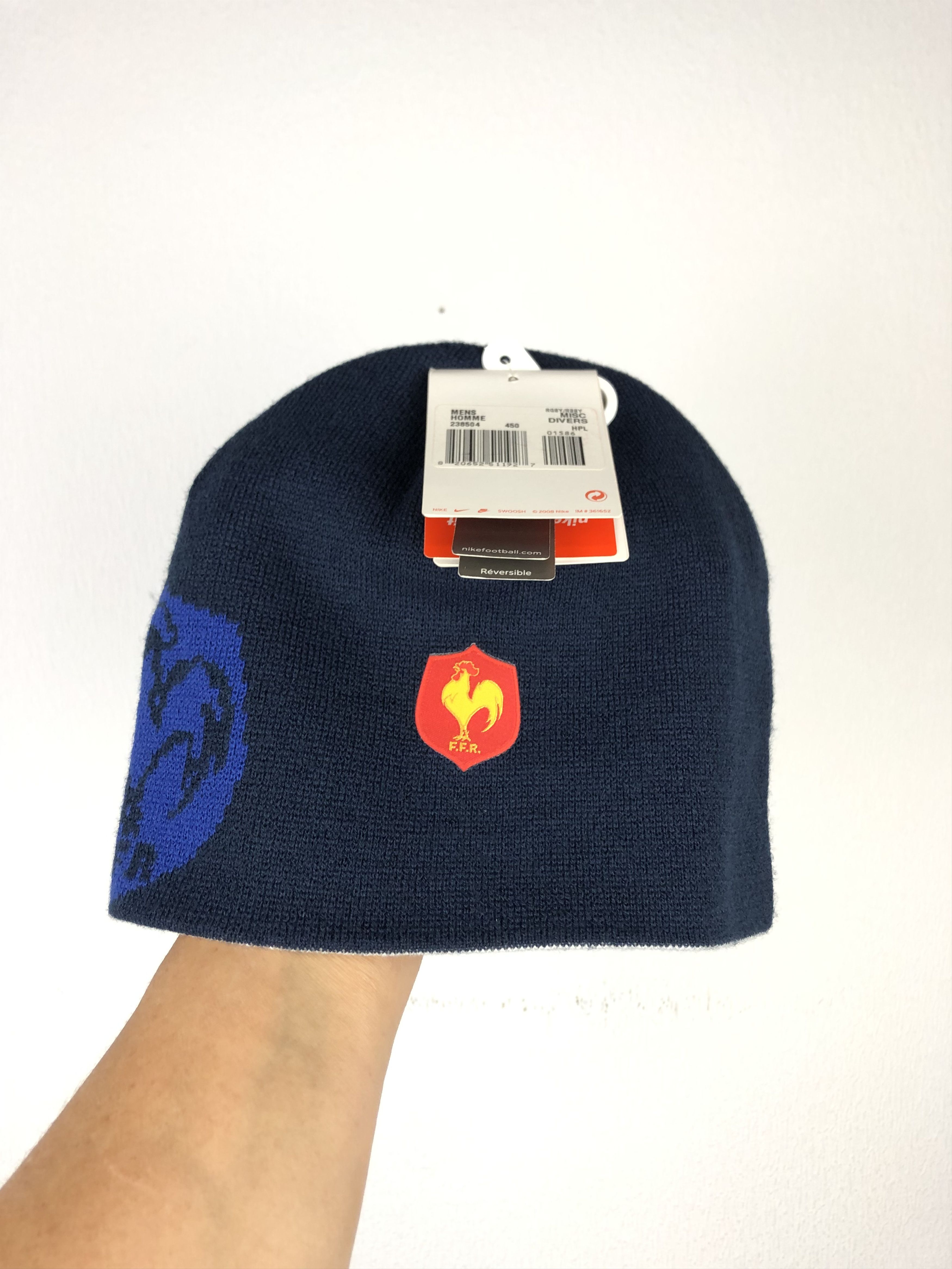 Nike × Vintage Vintage Nike France Rugby Beanie Hat Rare New Double Sided Size ONE SIZE - 1 Thumbnail