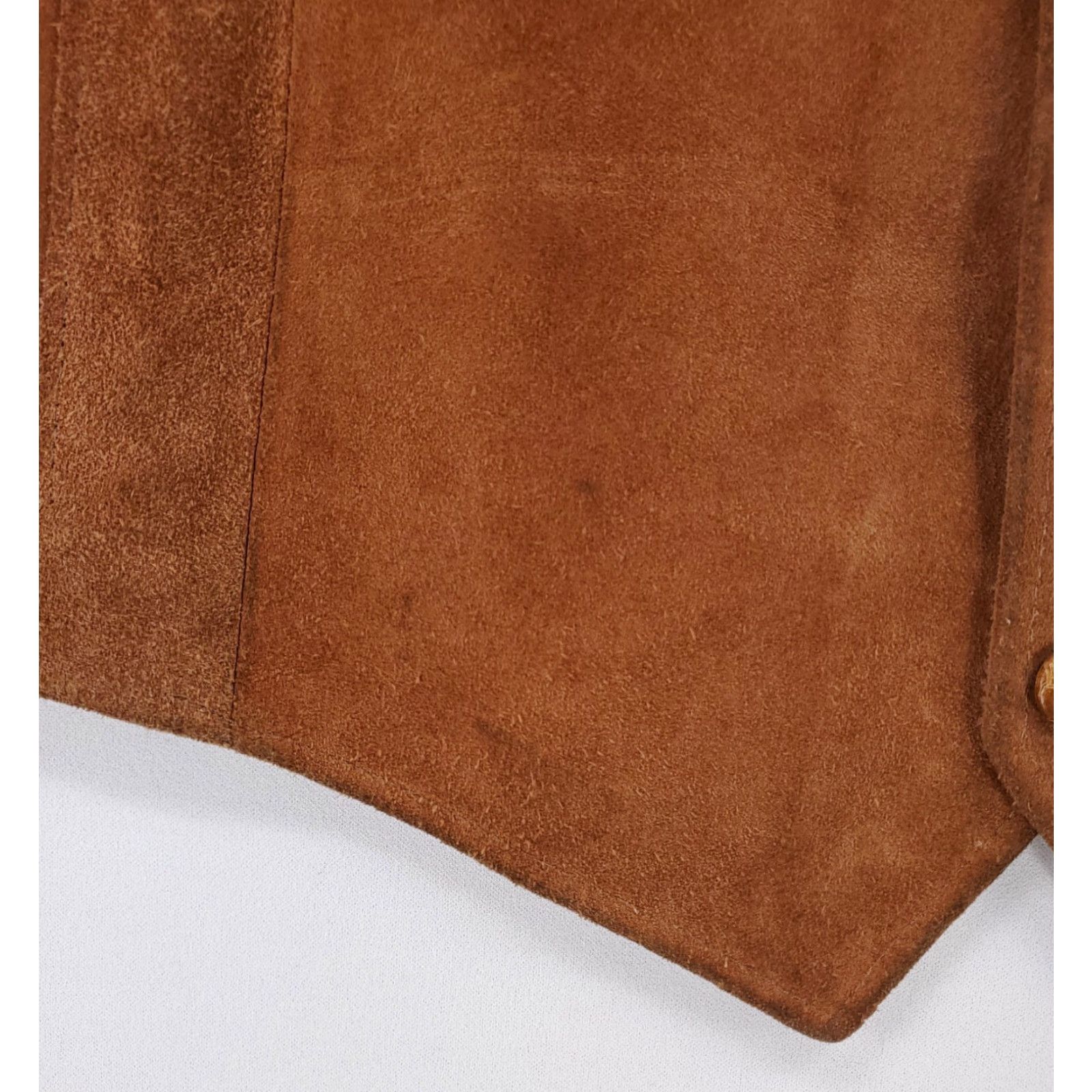 Vintage VINTAGE Pioneer Wear Vest Leather Suede 80s Made USA Albuquerque Mens XL Brown Western, Leather, Vest, XL, Mens, 80s Size US XL / EU 56 / 4 - 3 Thumbnail