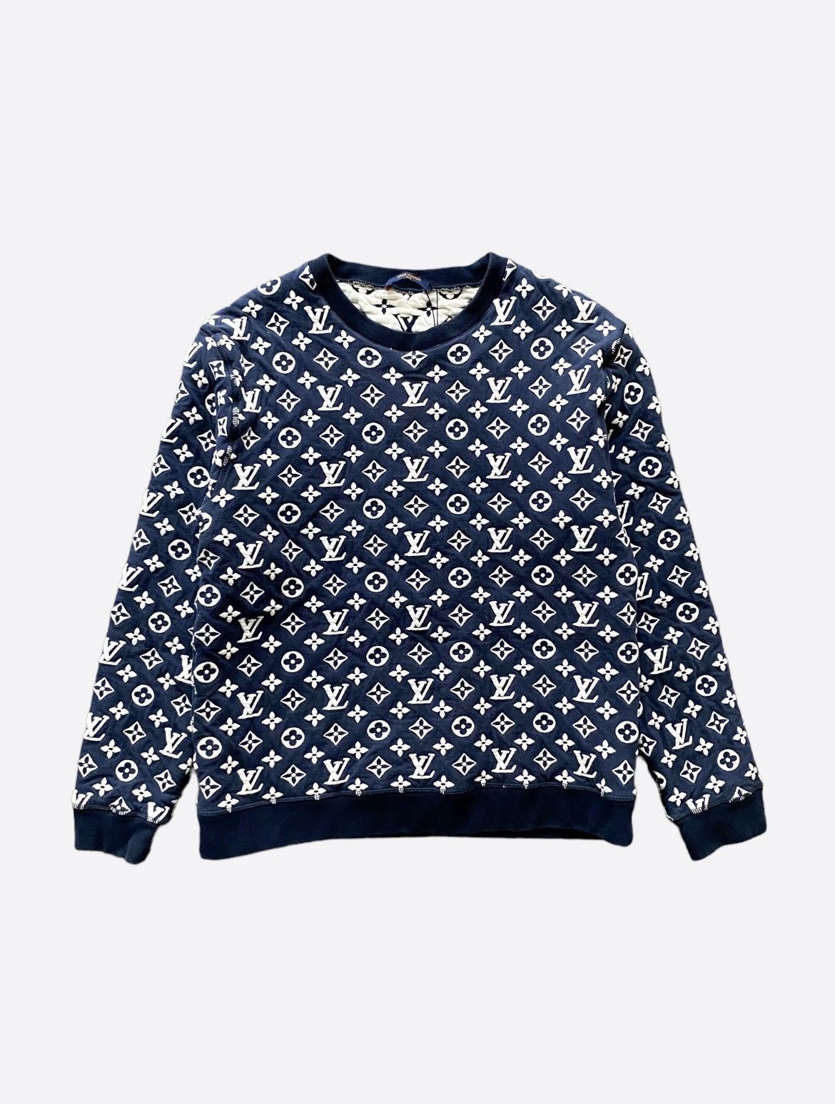 Louis Vuitton Louis Vuitton Navy & White Monogram Sweater Size US S / EU 44-46 / 1 - 1 Thumbnail